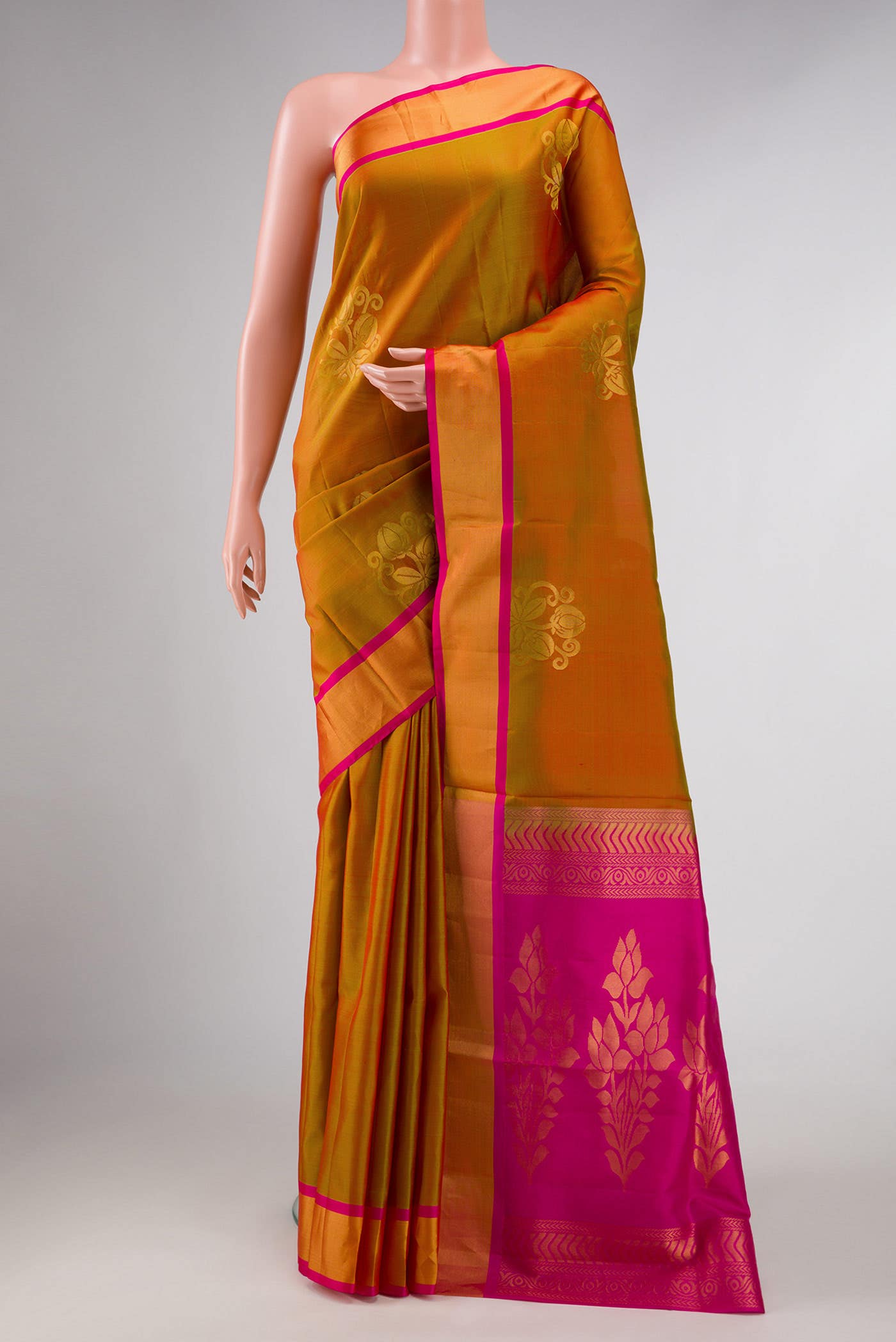 Mehandi Green Dual Tone Soft Silk Saree