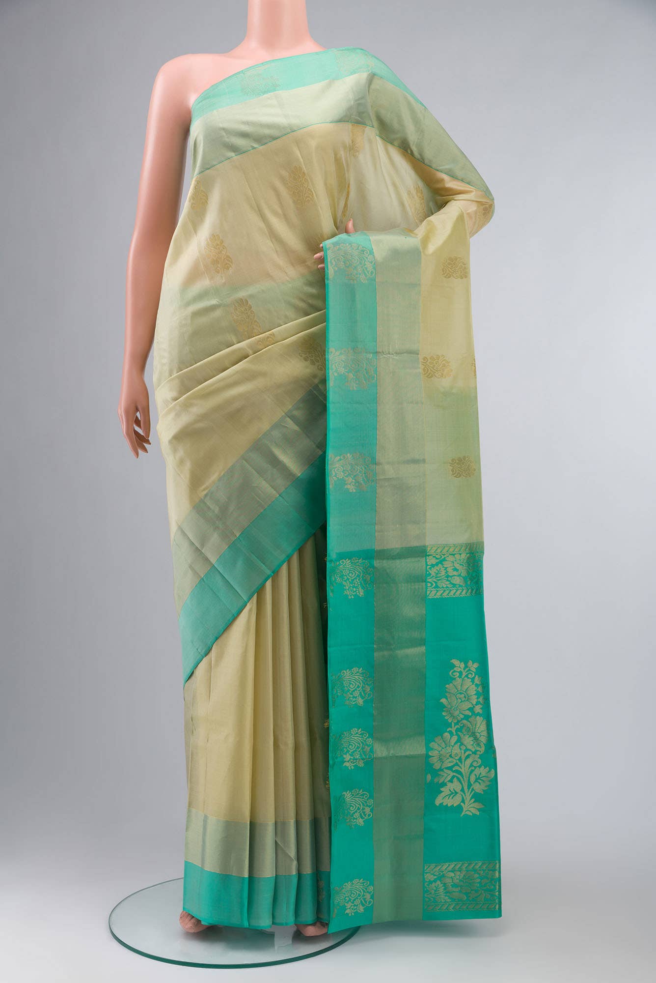 Beige Soft Silk Saree