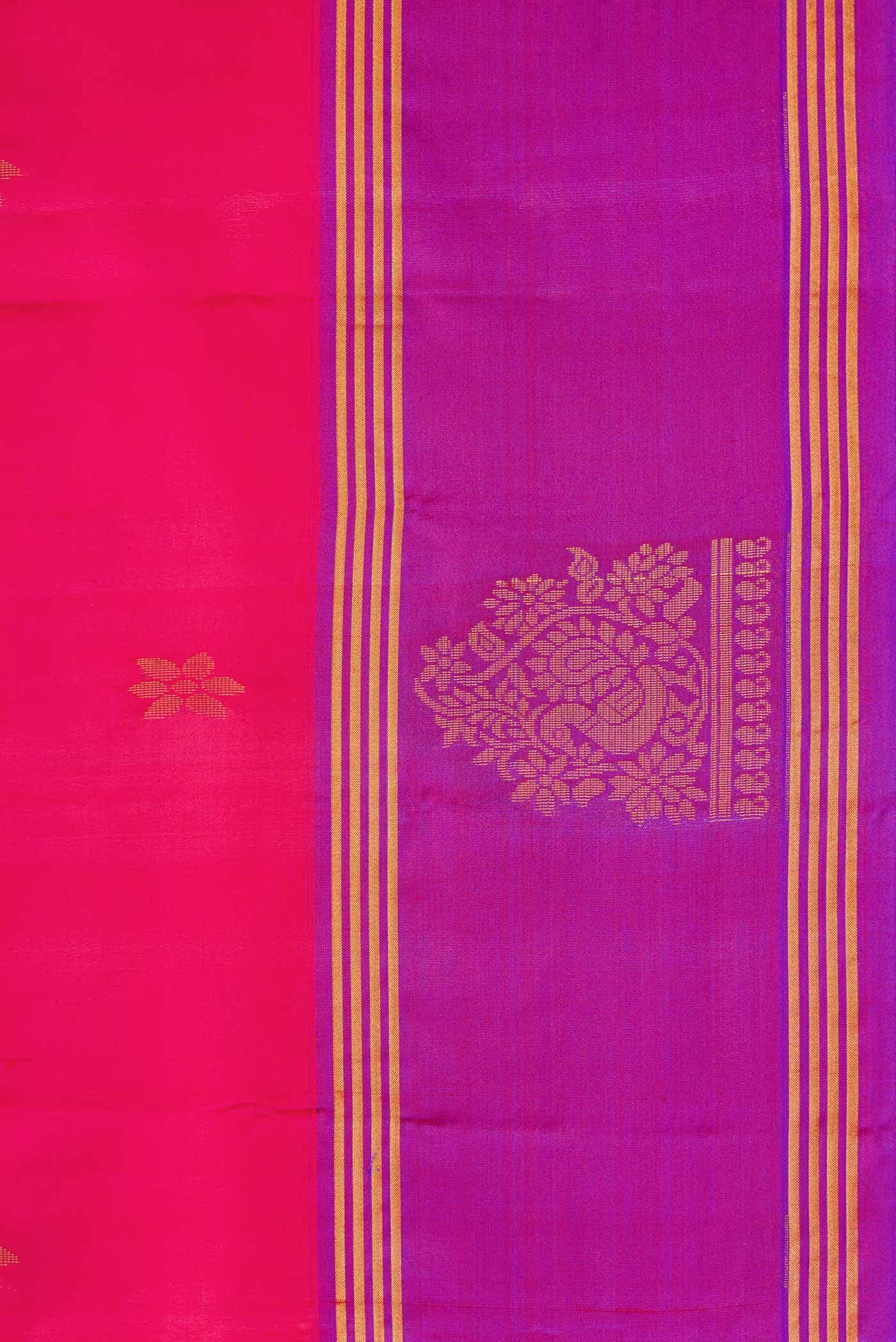 Dark Pink Dual Tone Soft Silk Saree
