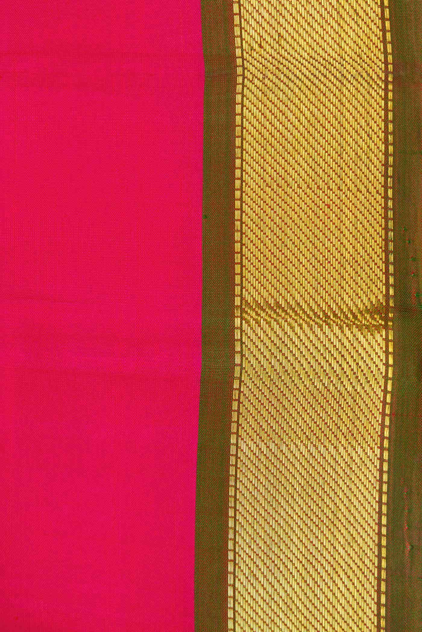 Pure Silk Pure Zari Dark Pink Dual Tone Kanchipuram Saree