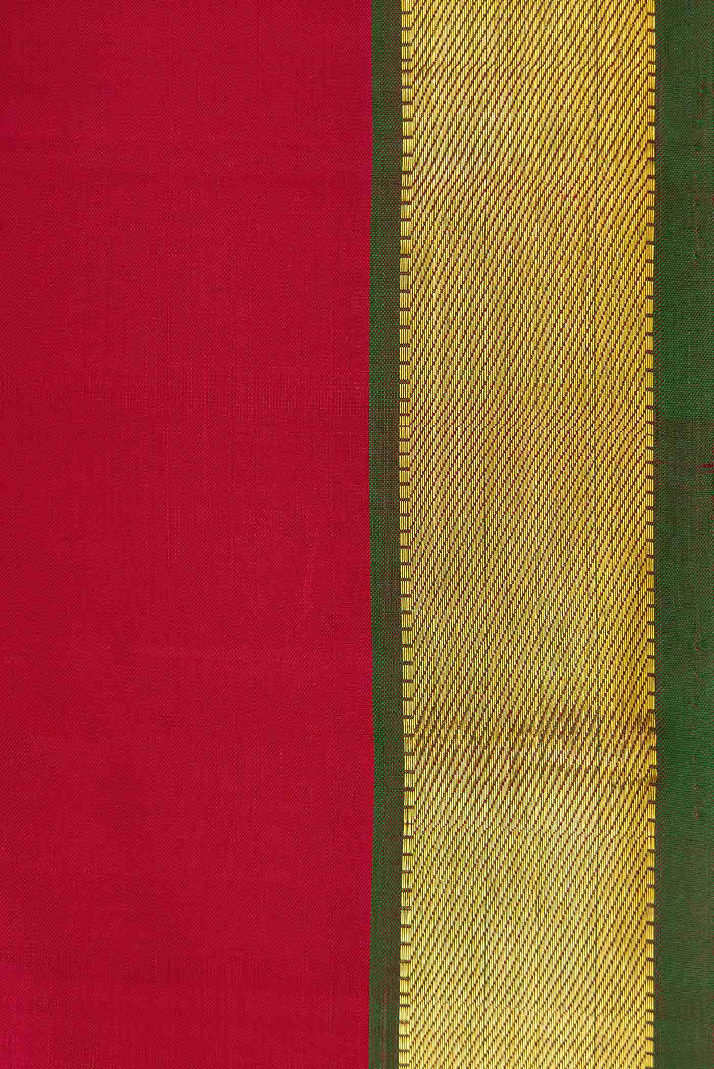 Pure Silk Pure Zari Maroon Dual Tone Kanchipuram Saree