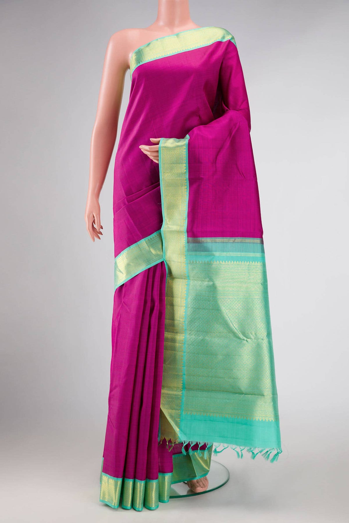 Rani Pink Dual Tone Kanjivaram Silk Saree