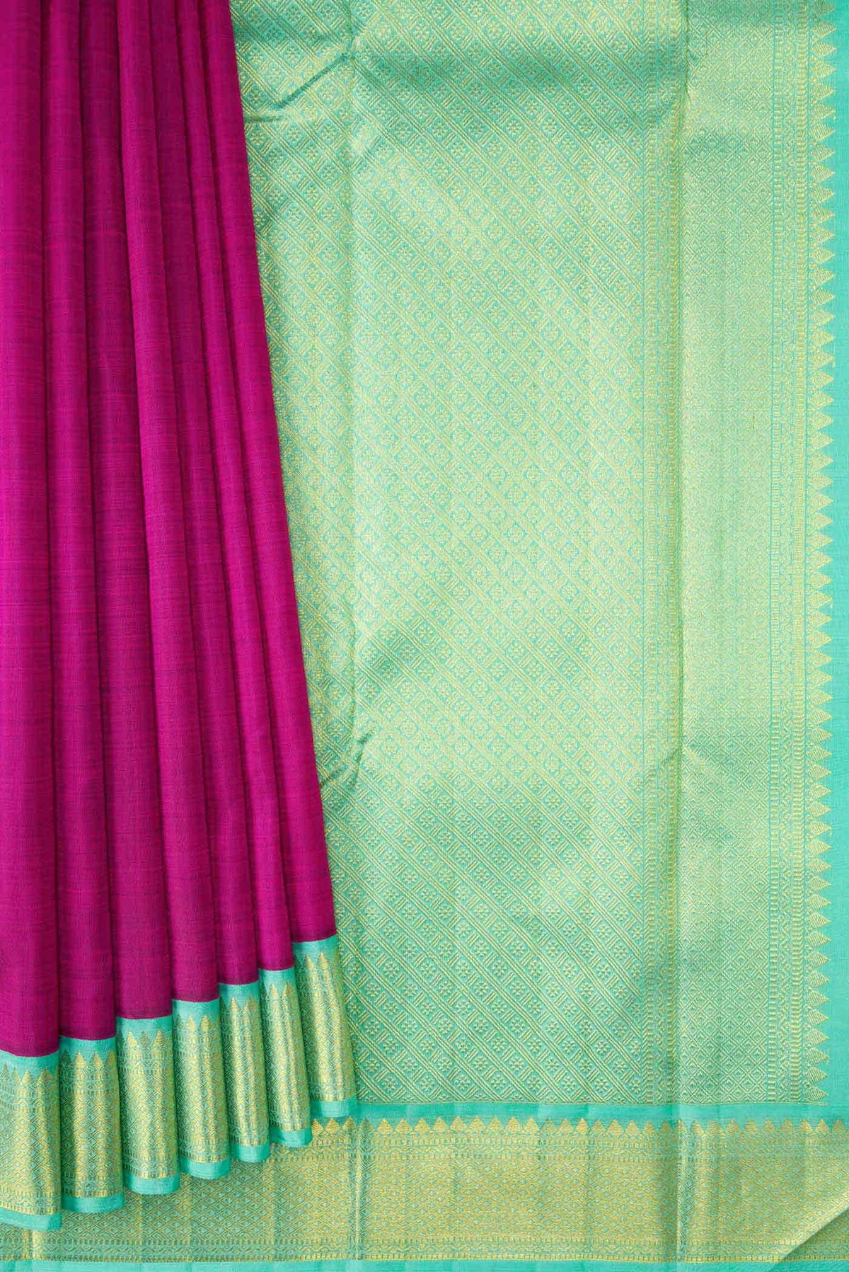 Rani Pink Dual Tone Kanjivaram Silk Saree