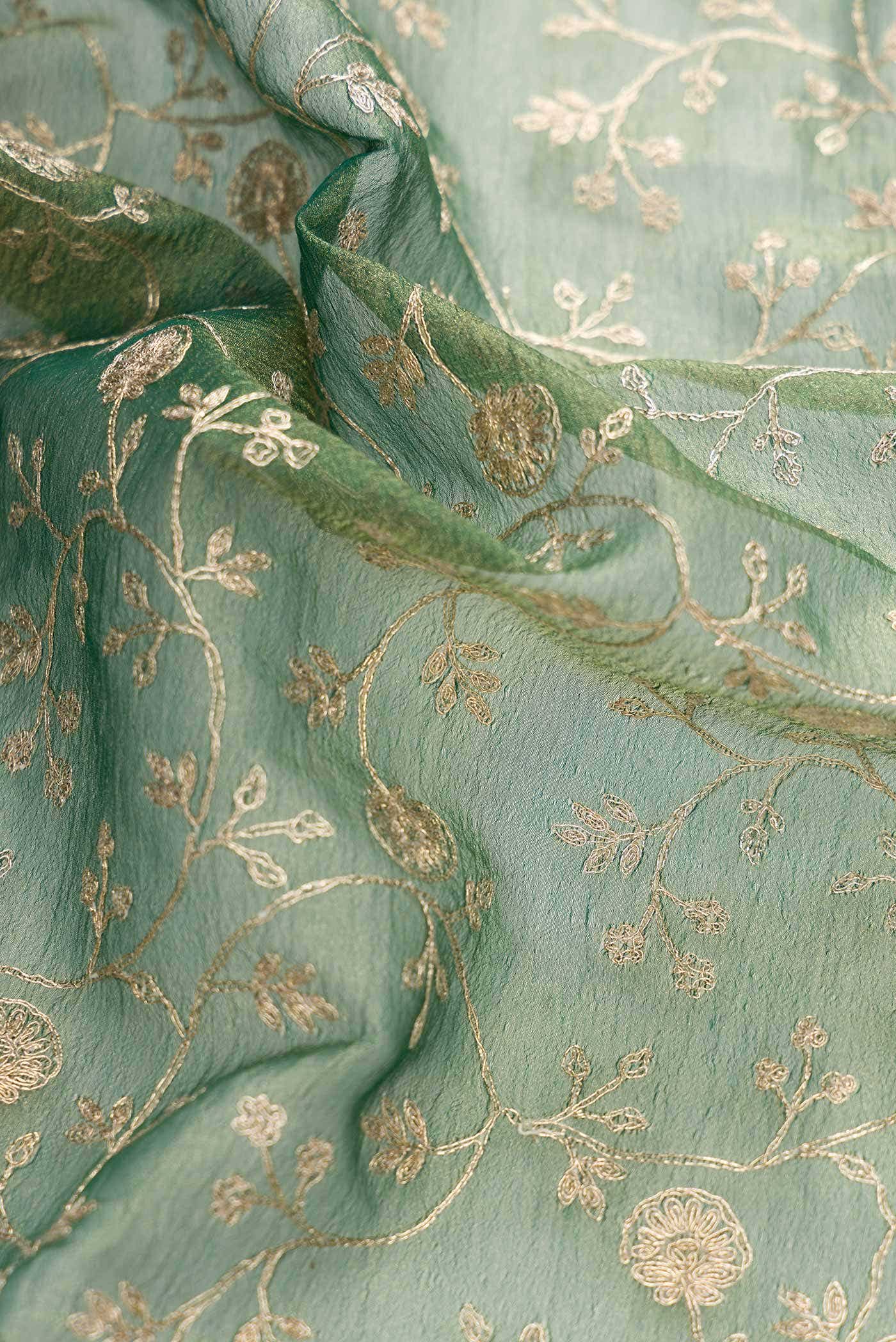 Green Dual Tone Organza Silk Saree