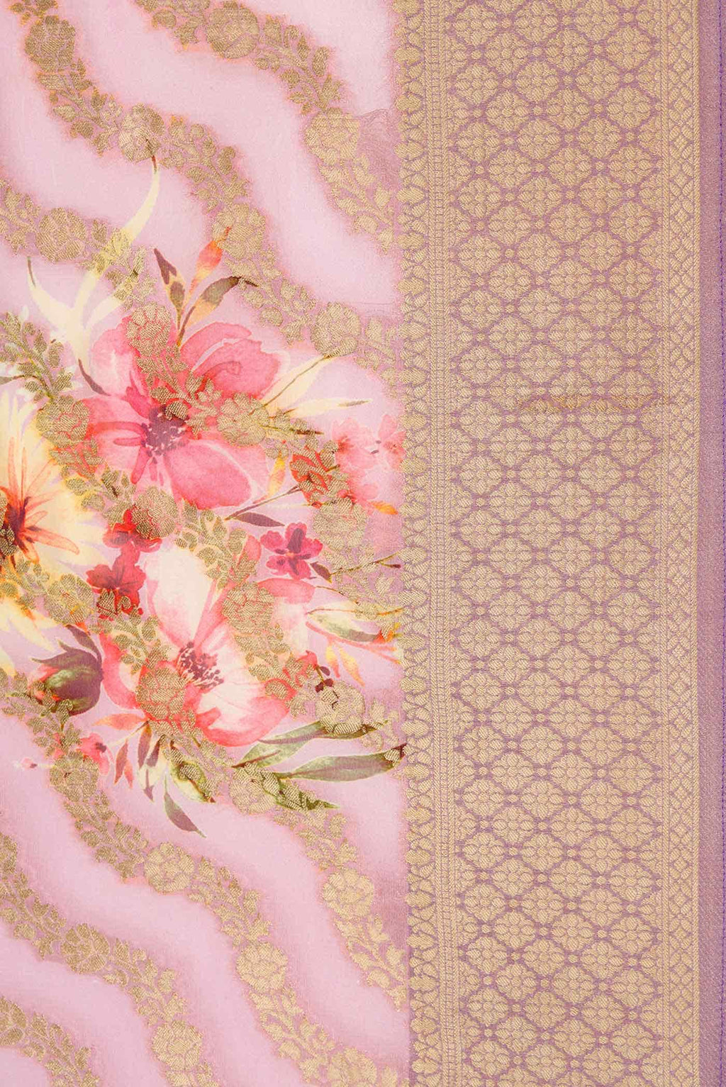 Pink Dual Tone Mysore Georgette Saree