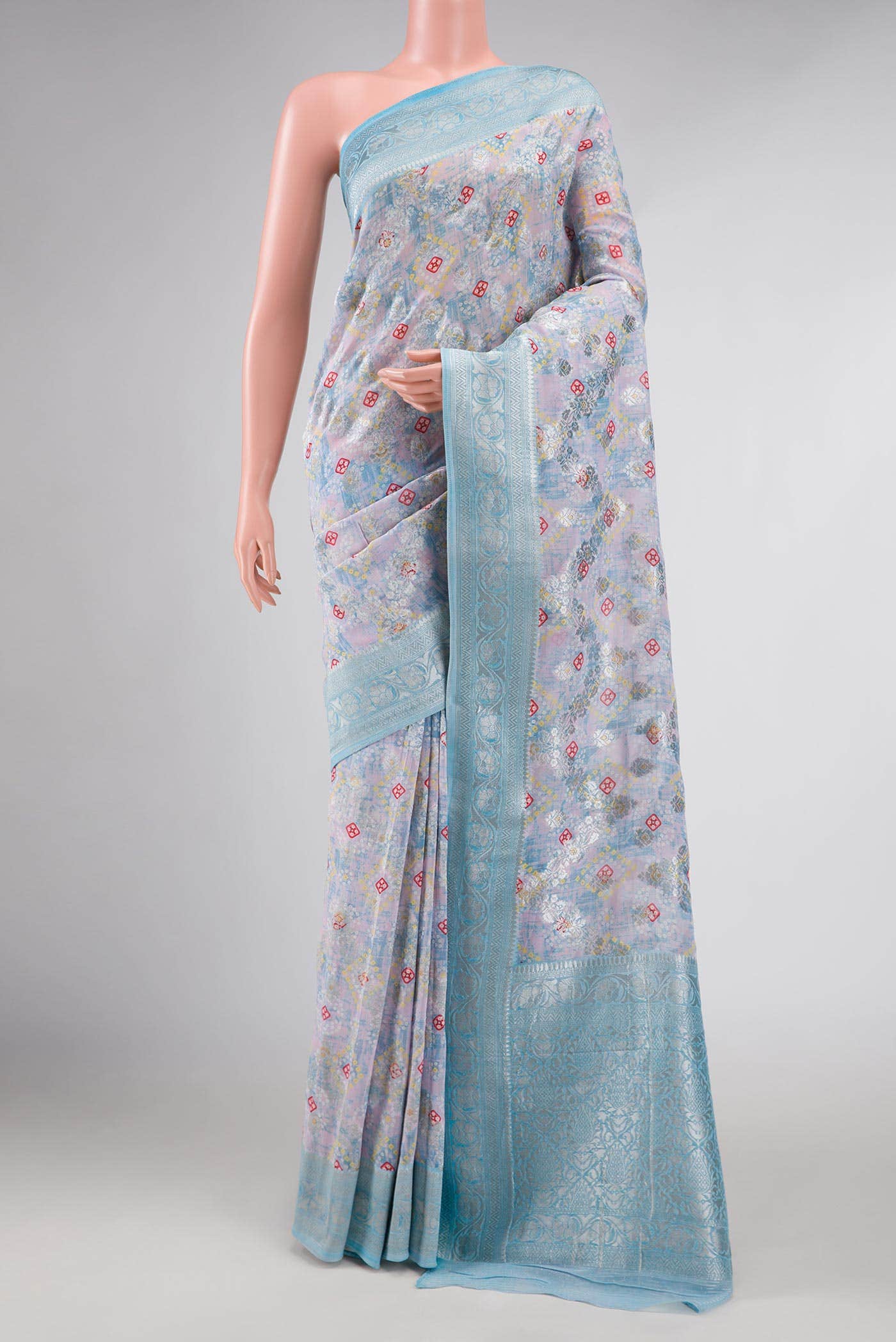 Grey Dual Tone Mysore Georgette Saree