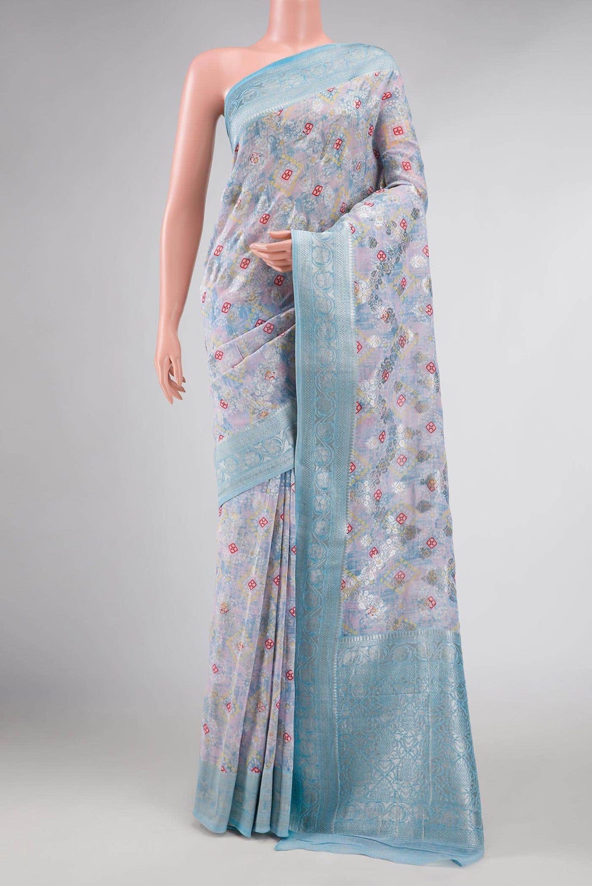 Grey Dual Tone Mysore Georgette Saree