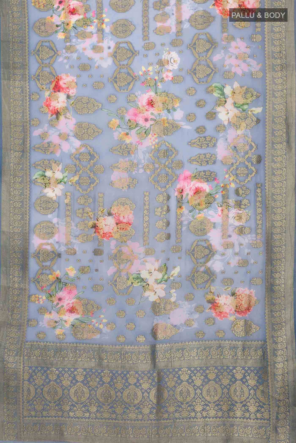 Blue Banarasi Georgette Saree
