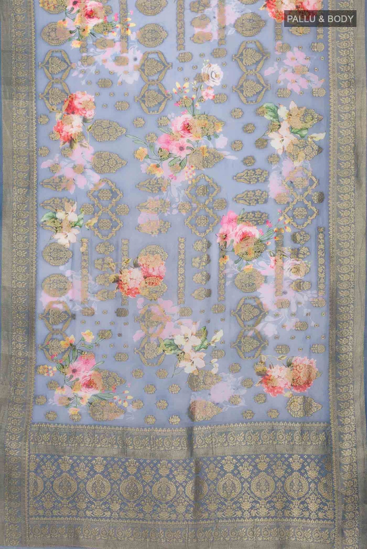 Blue Banarasi Georgette Saree