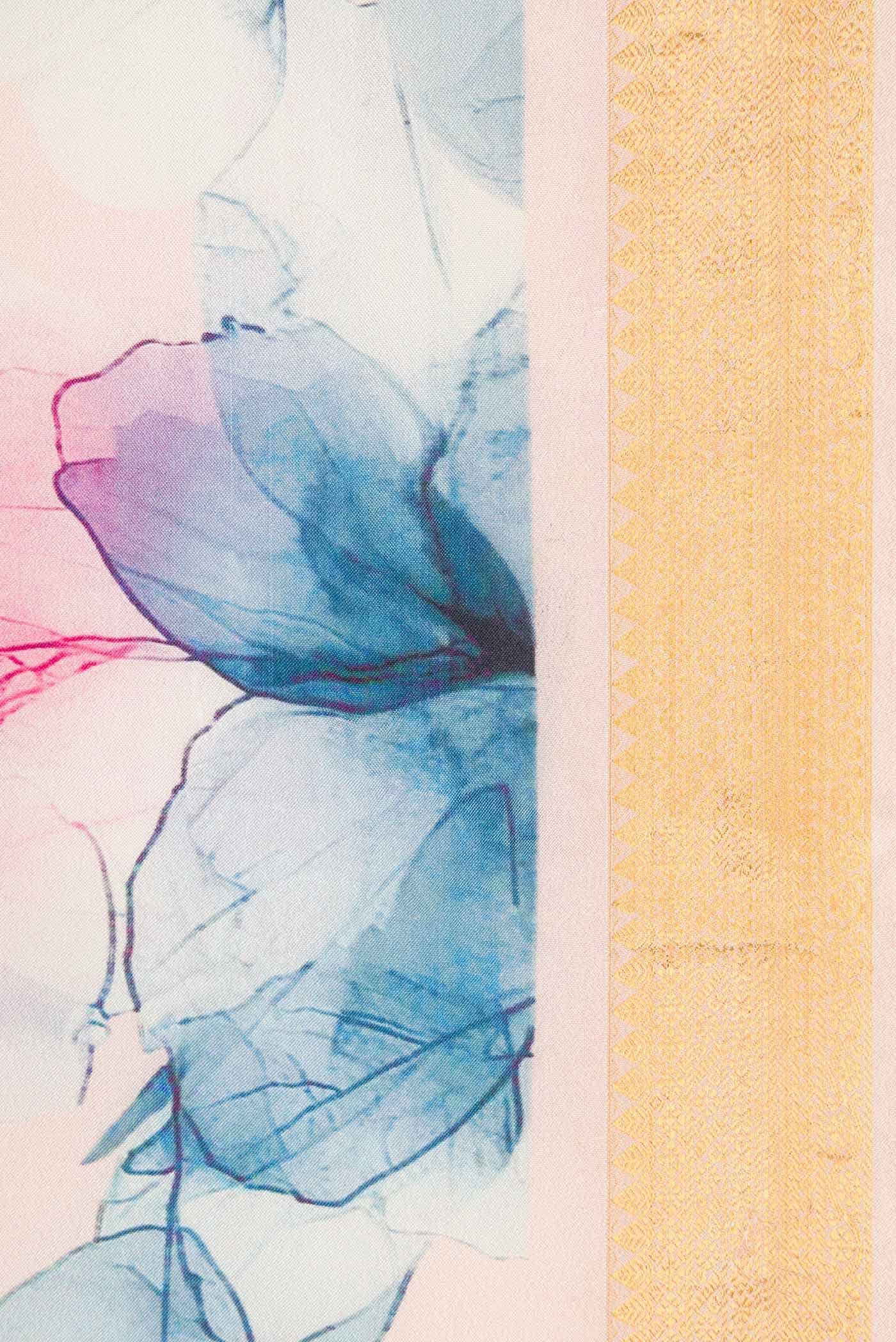 Rose Gold Dual Tone Kanchipuram Silk Saree