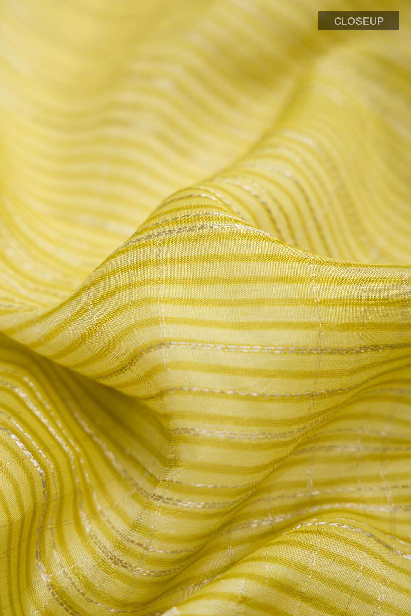 Yellow Printed Silk Saree