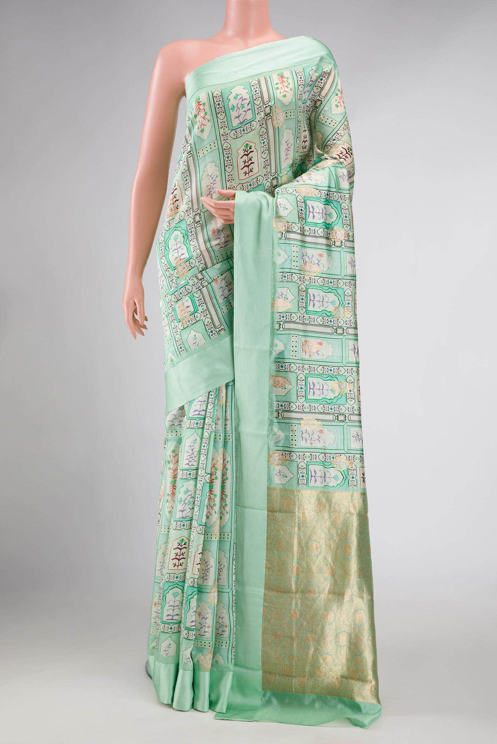 Green Dual Tone Kanchipuram Silk Saree