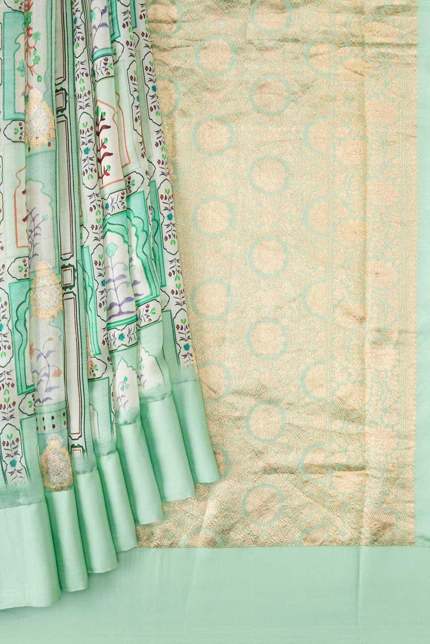 Green Dual Tone Kanchipuram Silk Saree