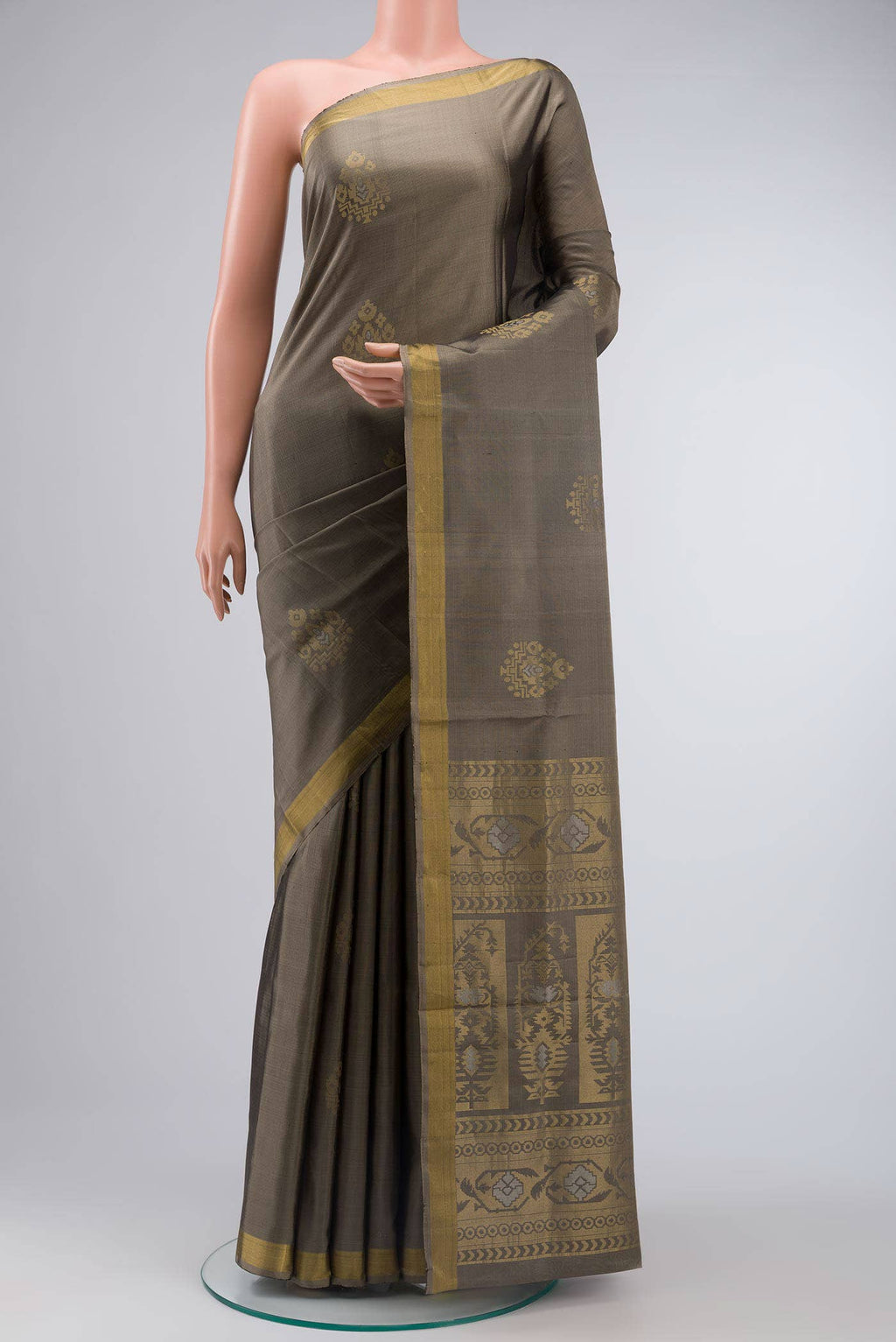 Grey Soft Silk Saree