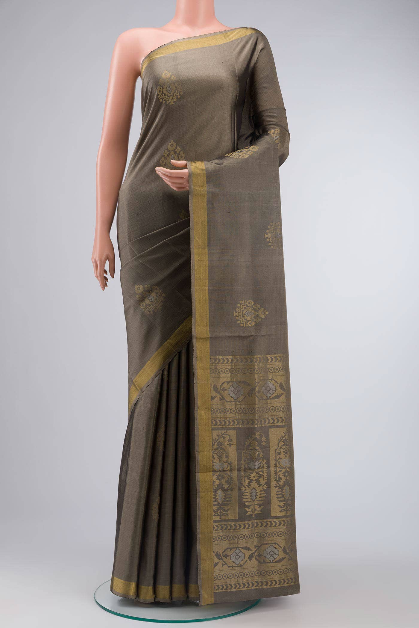 Grey Soft Silk Saree