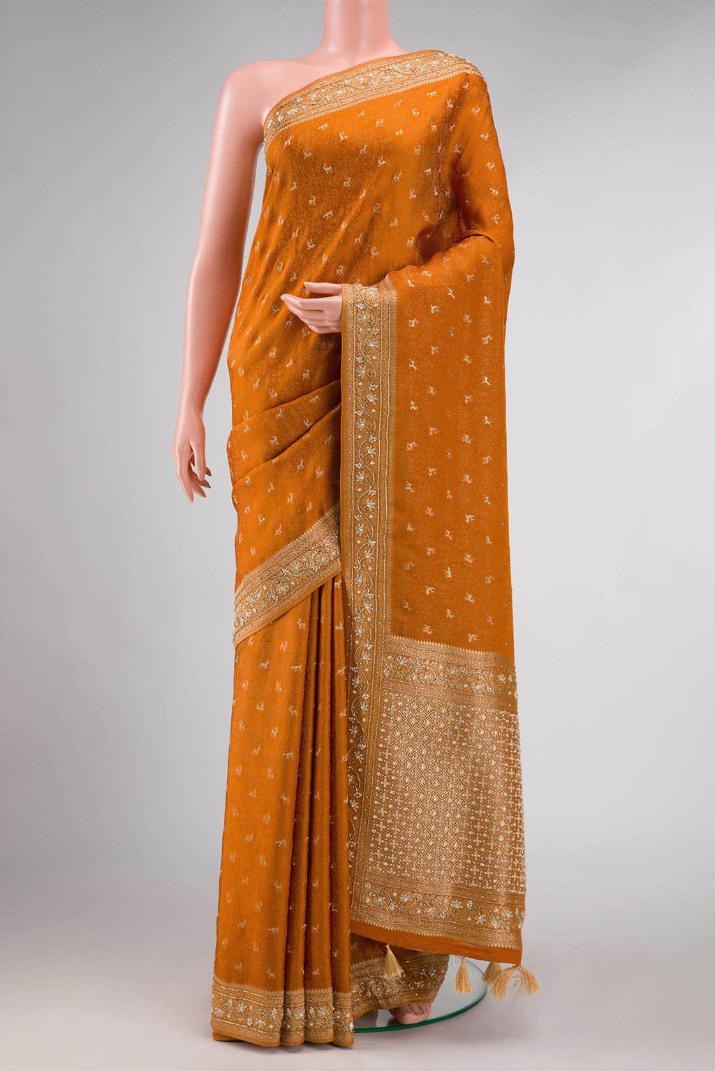 Mustard Dual Tone Mysore Georgette Saree