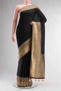 Black Blended Crepe Saree