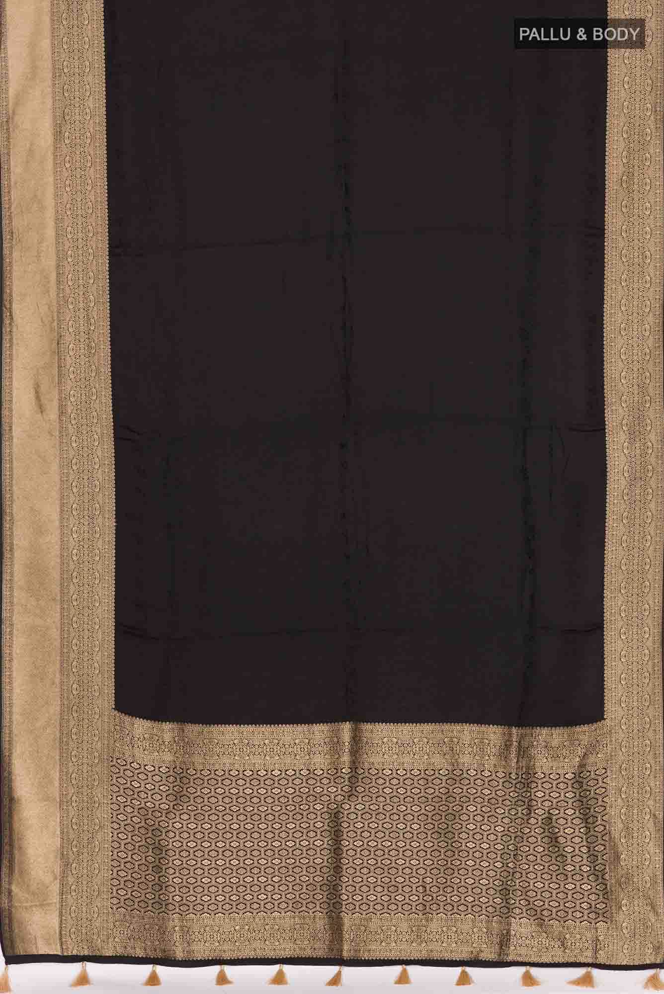 Black Blended Crepe Saree