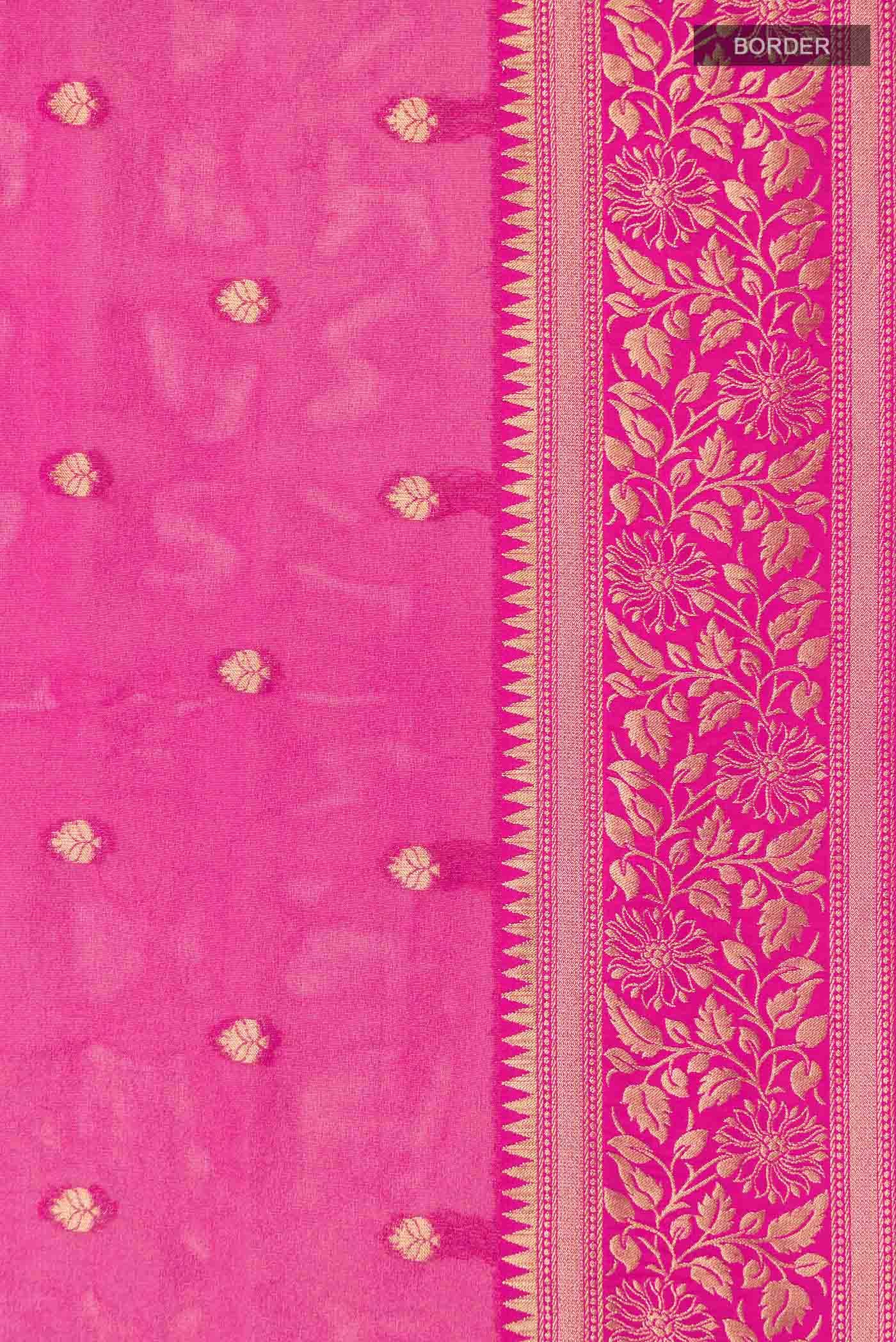 Pink Georgette Saree