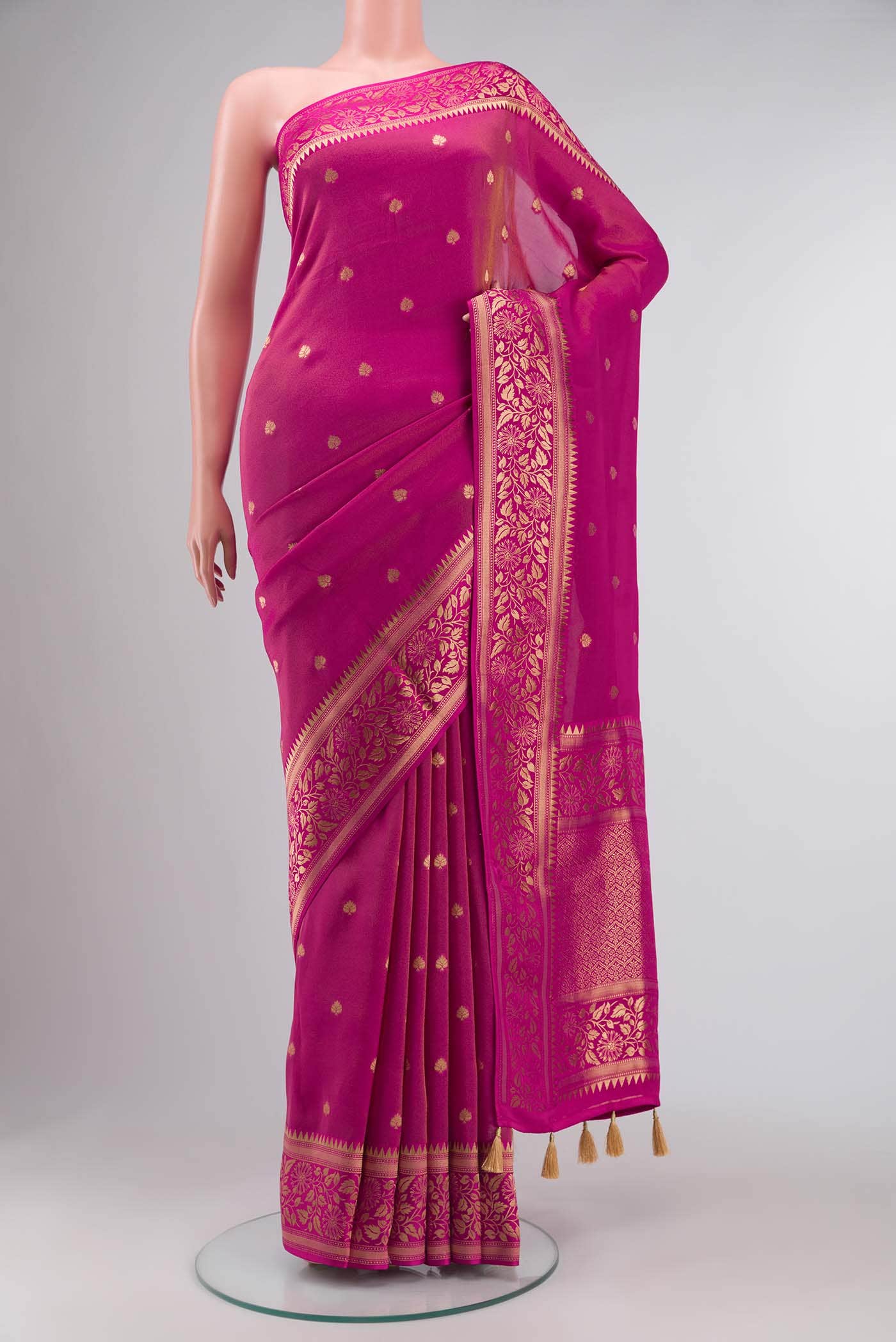 Pink Georgette Saree