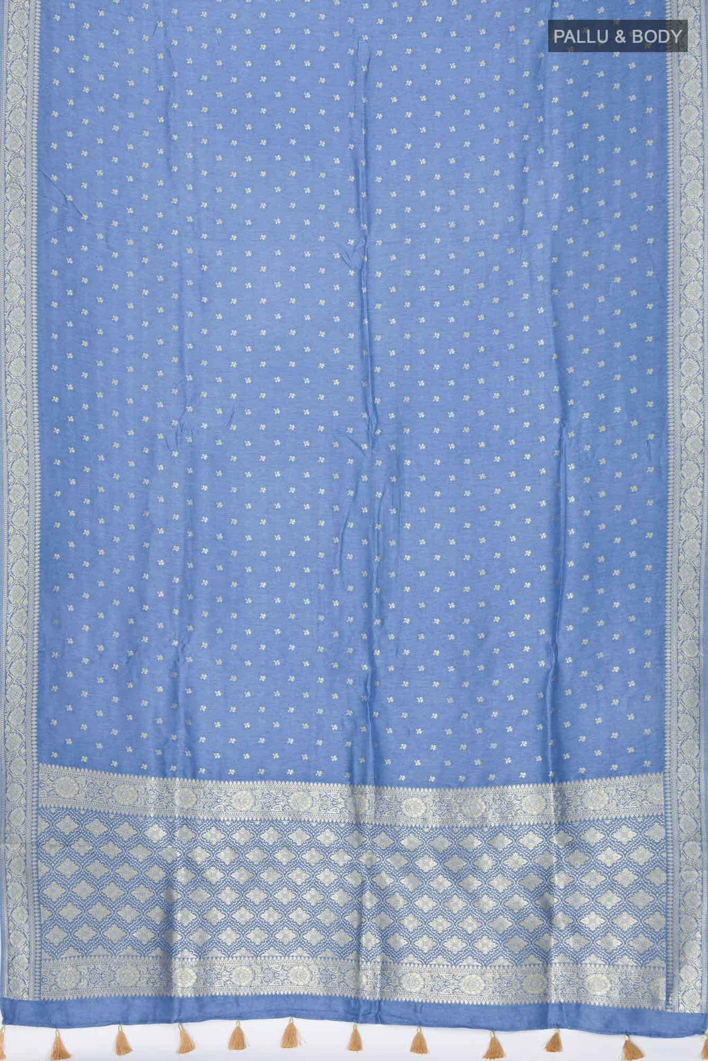 Blue Blended Tussar Silk Saree