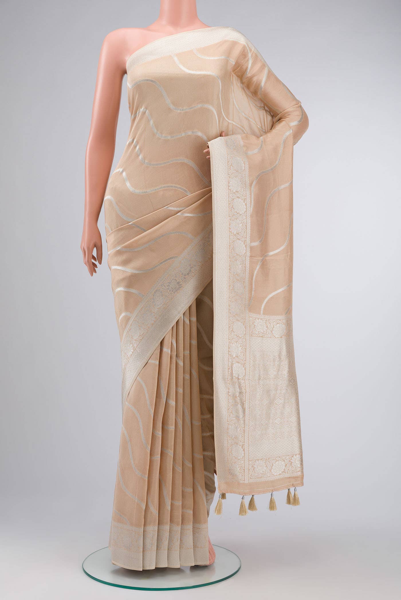 Beige Georgette Saree