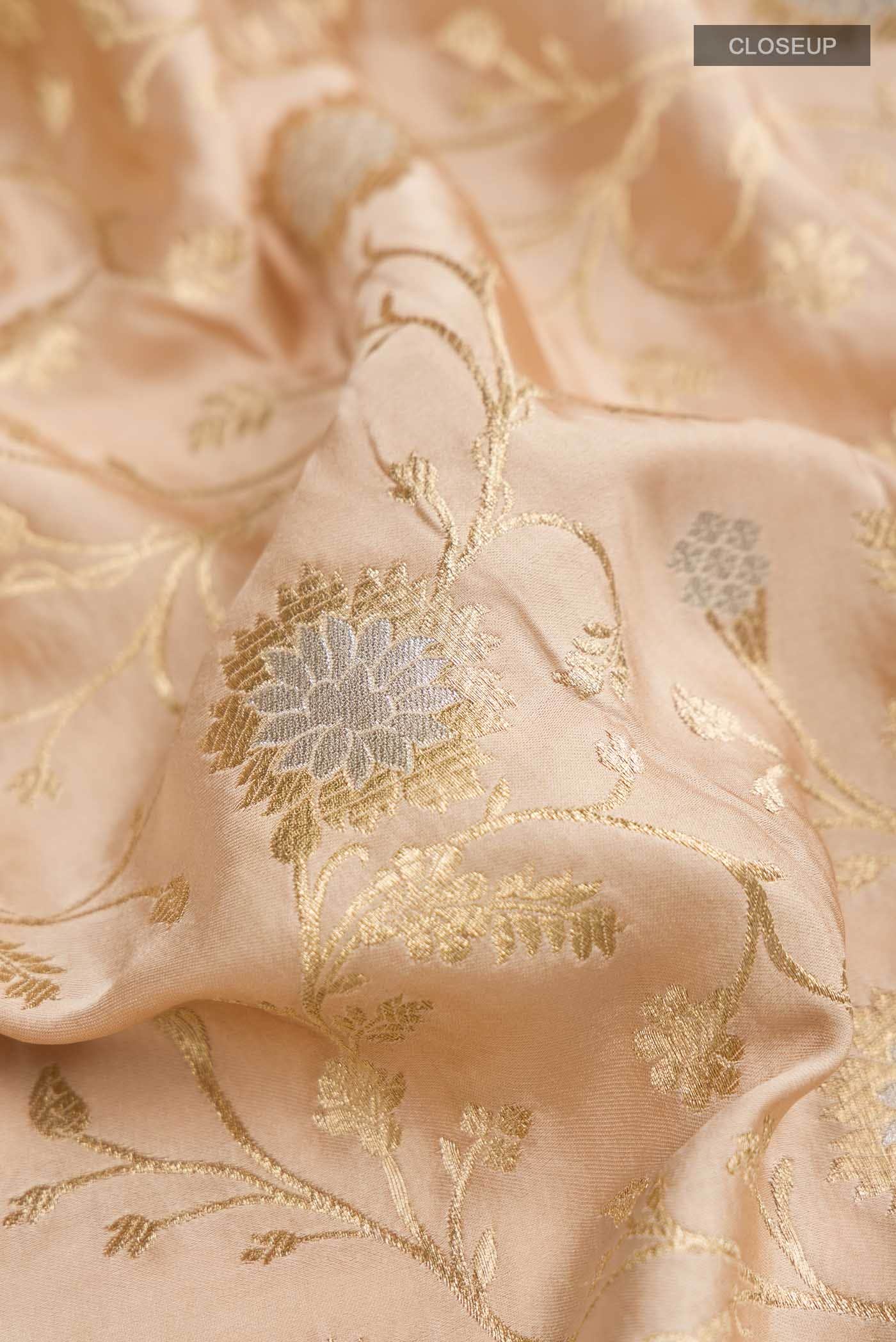 Gold Satin Silk Saree