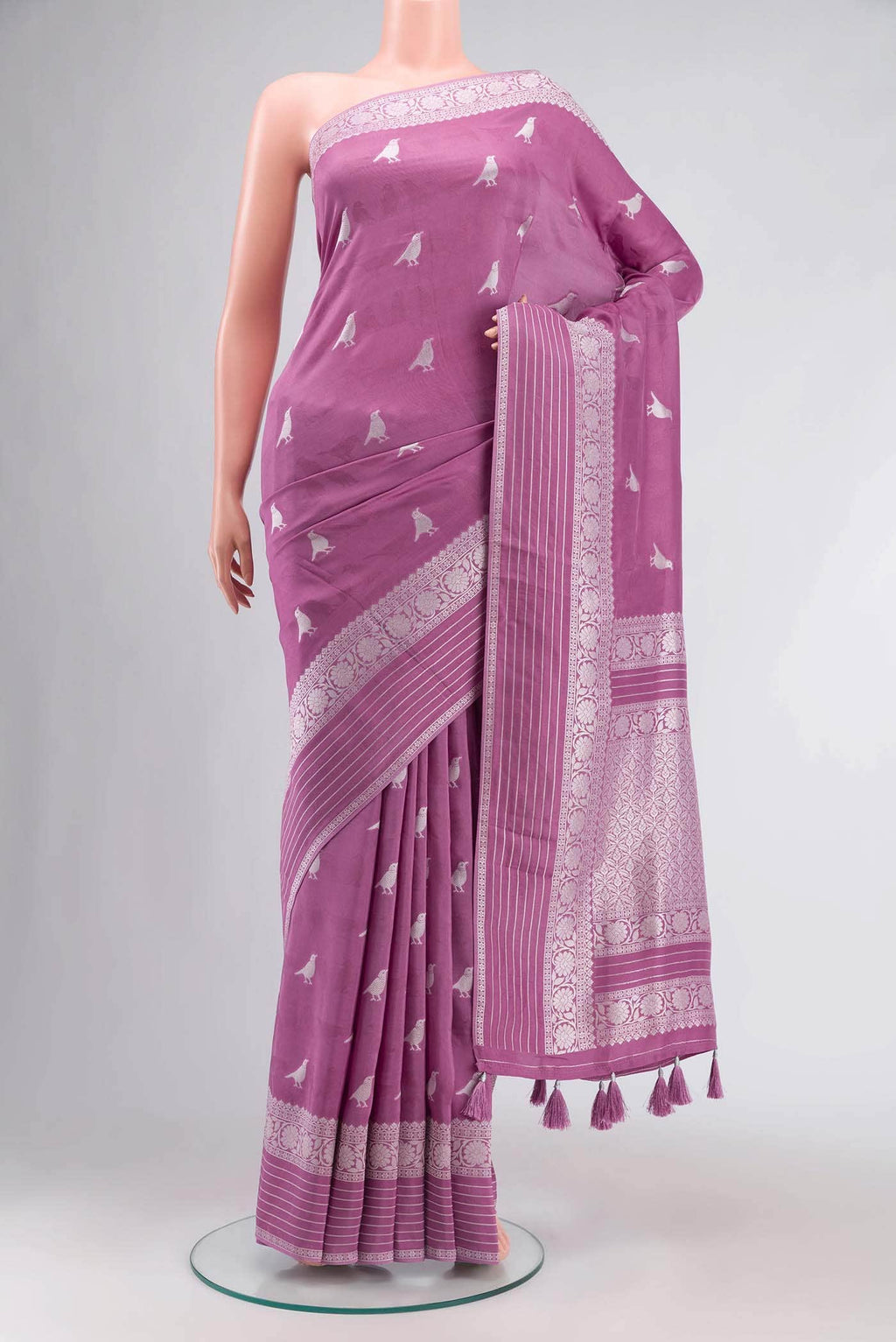 Mauve Crepe Saree
