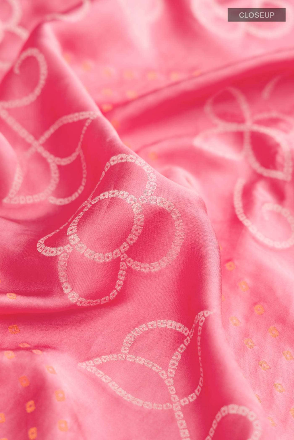 Coral Satin Crepe Saree
