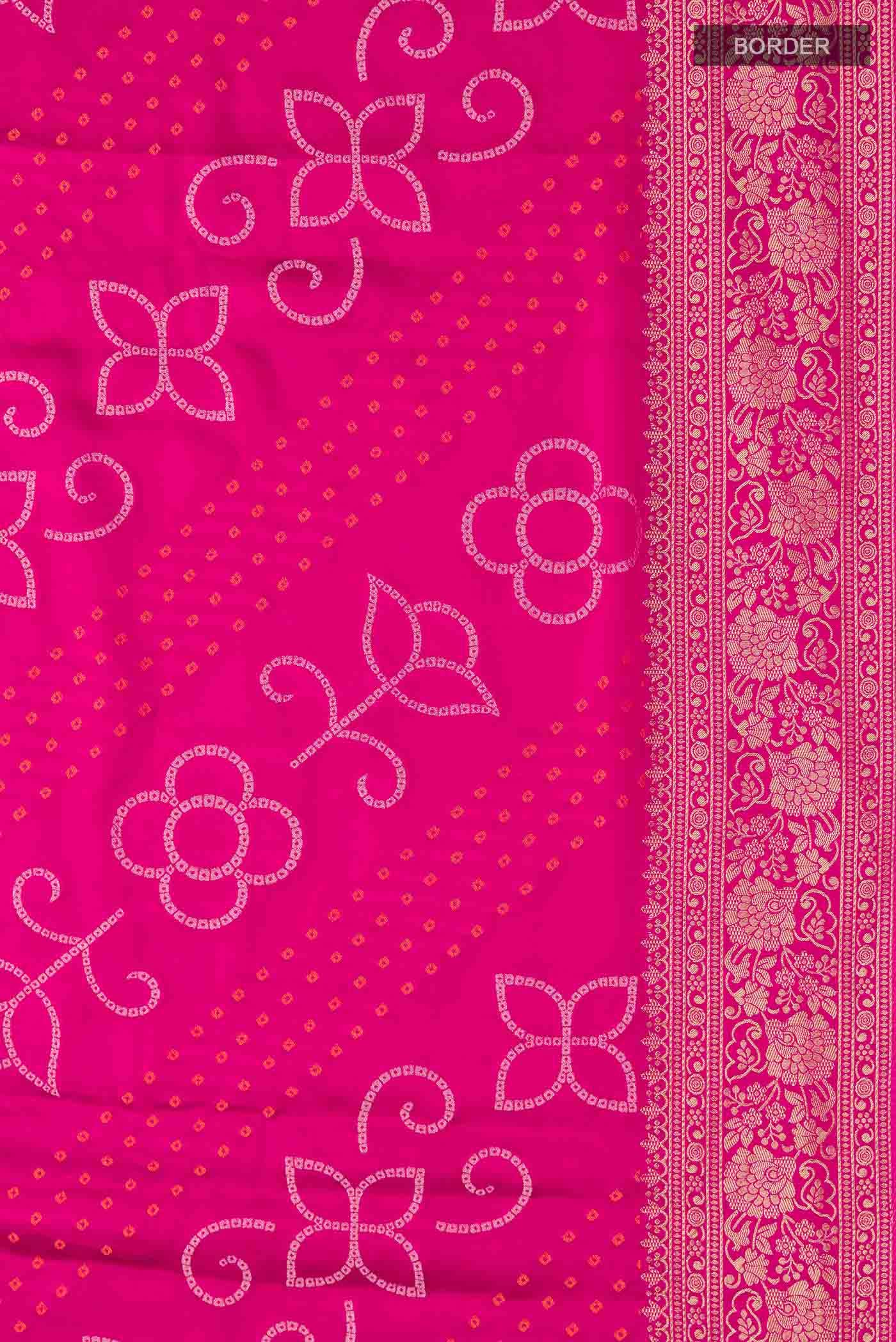 Pink Satin Crepe Saree
