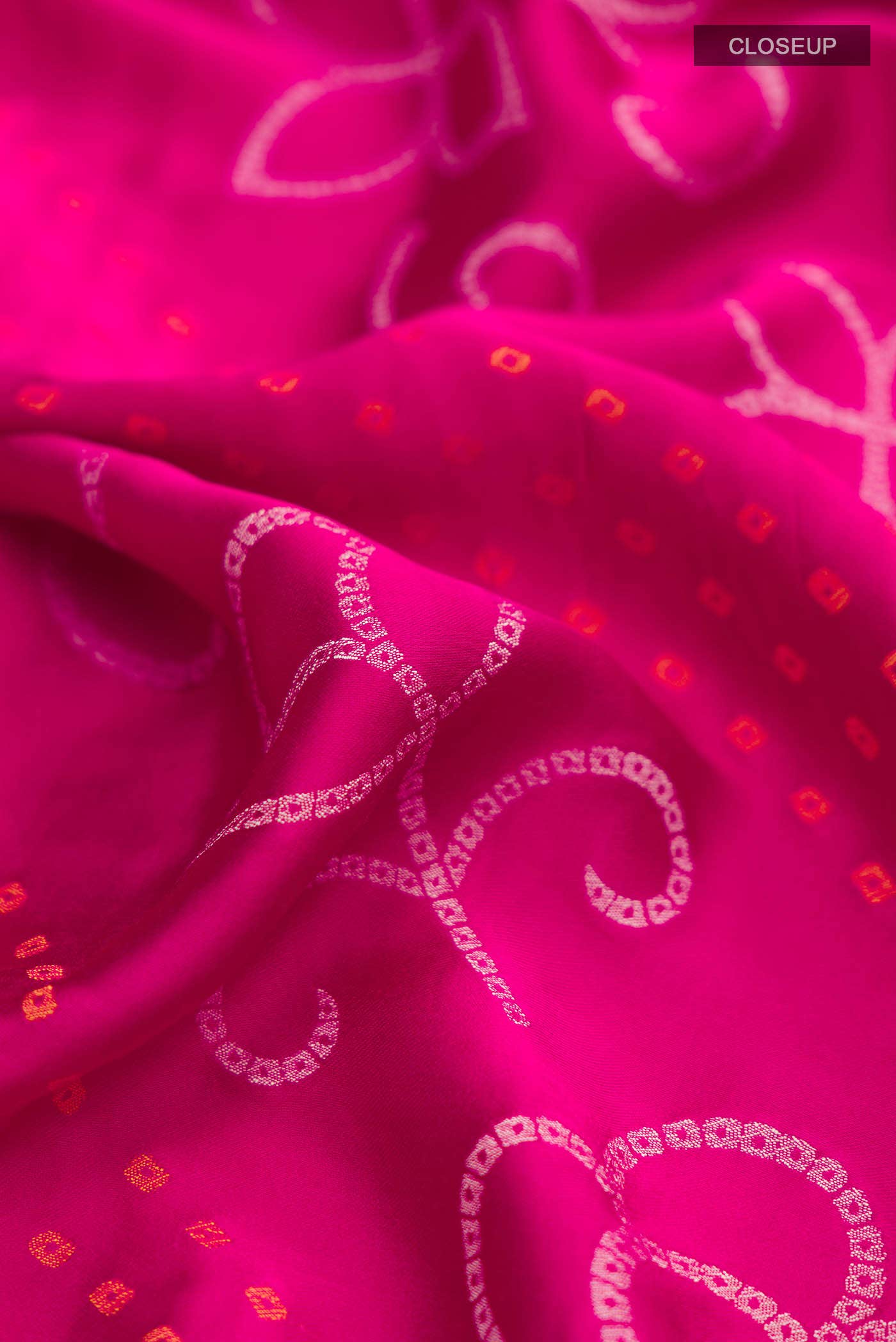 Pink Satin Crepe Saree