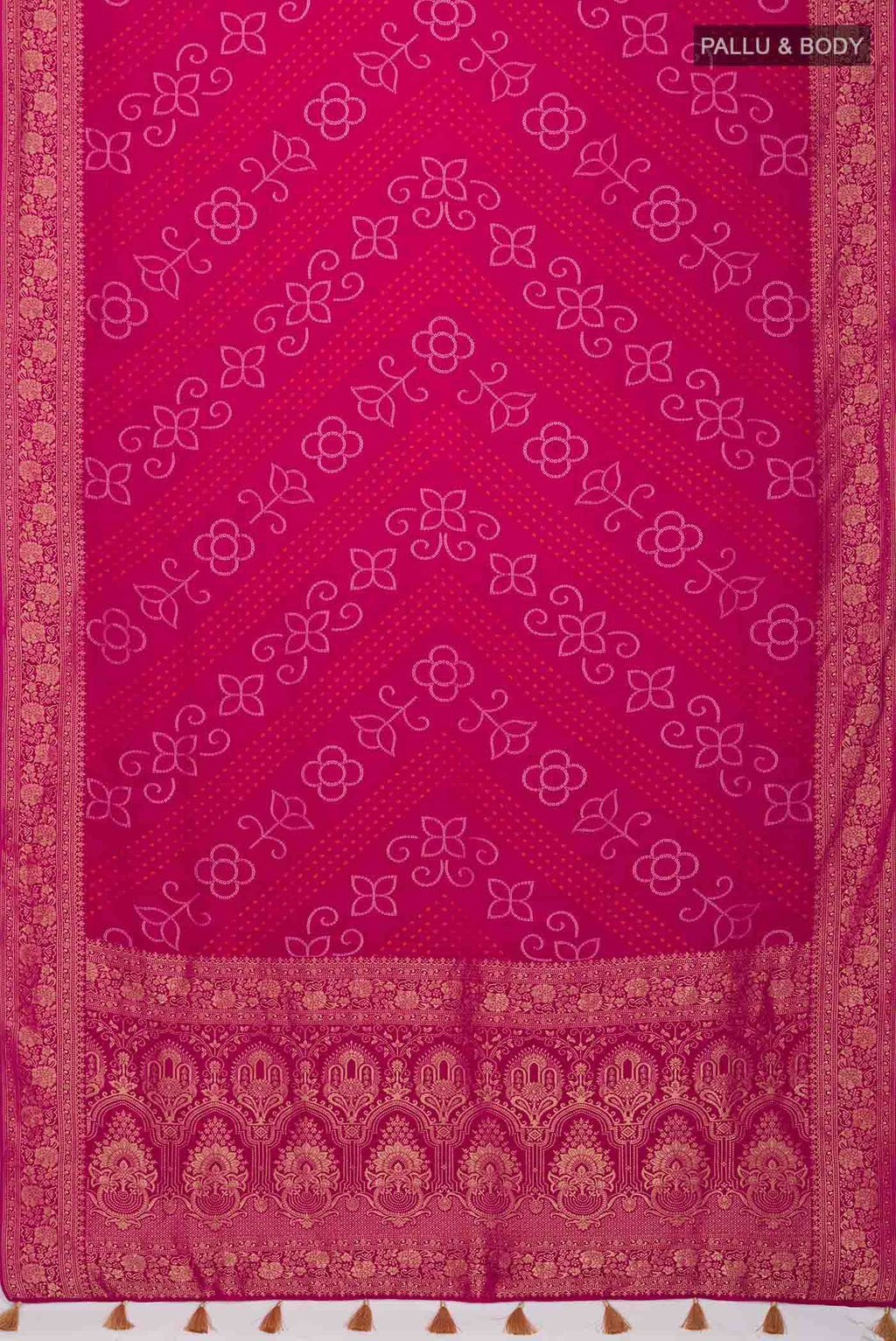 Pink Satin Crepe Saree