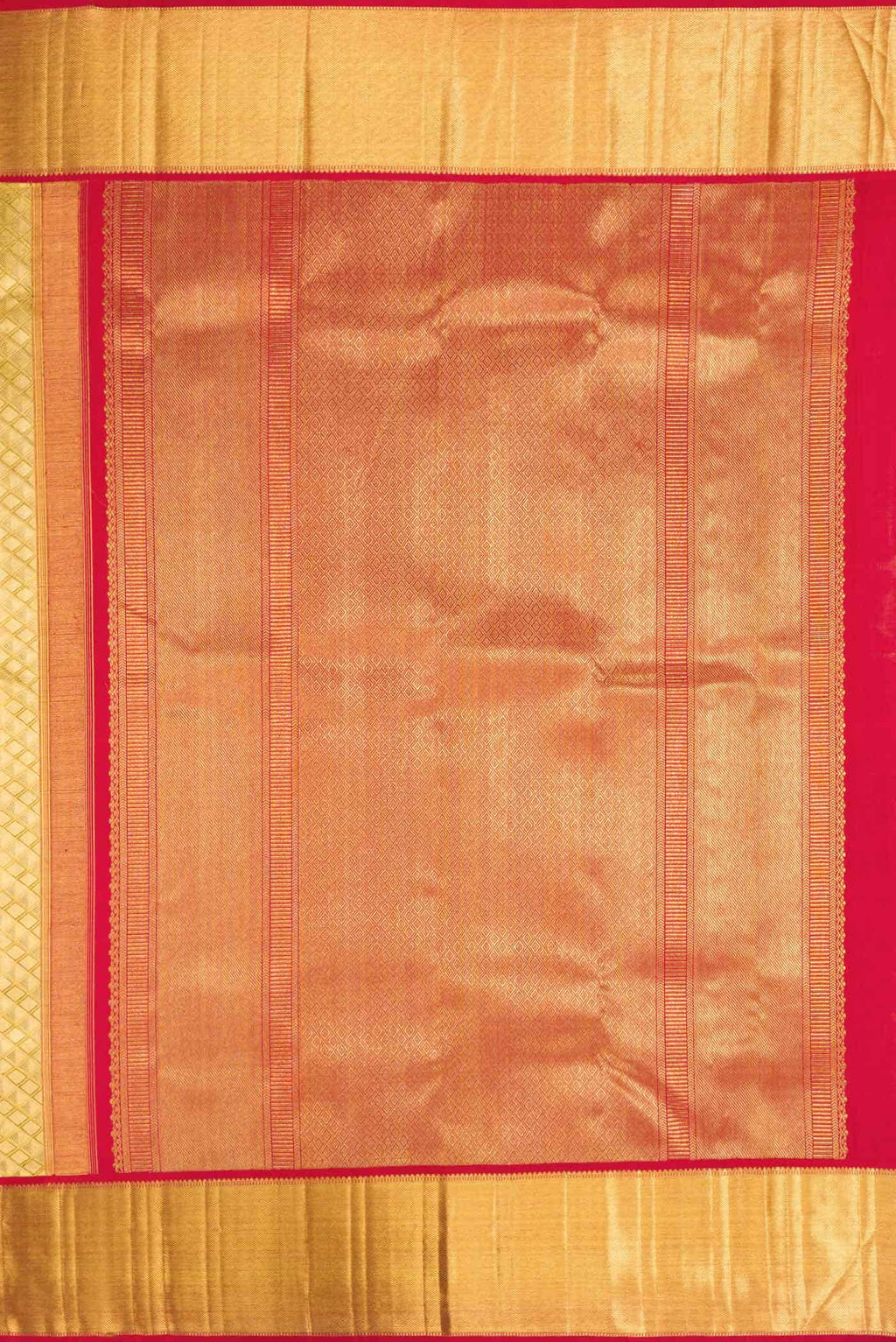 Pure Silk Pure Zari Gold Dual Tone Kanchipuram Tissue Saree