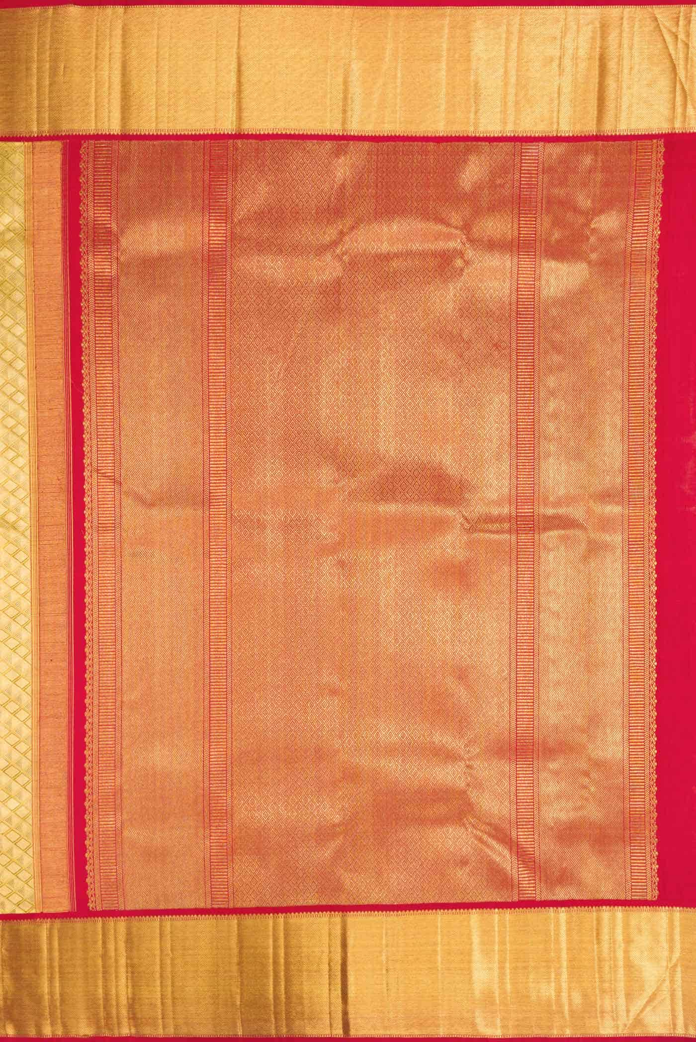 Pure Silk Pure Zari Gold Dual Tone Kanchipuram Tissue Saree