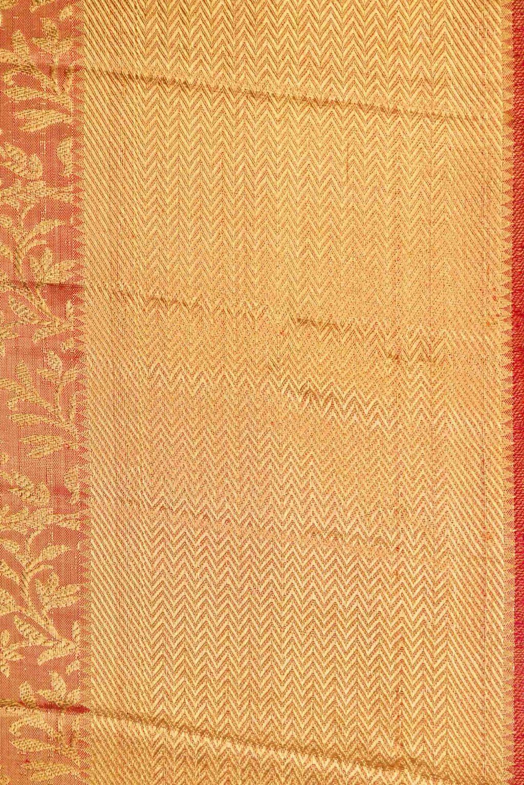 Pure Silk Pure Zari Red Dual Tone Kanchipuram Tissue Saree