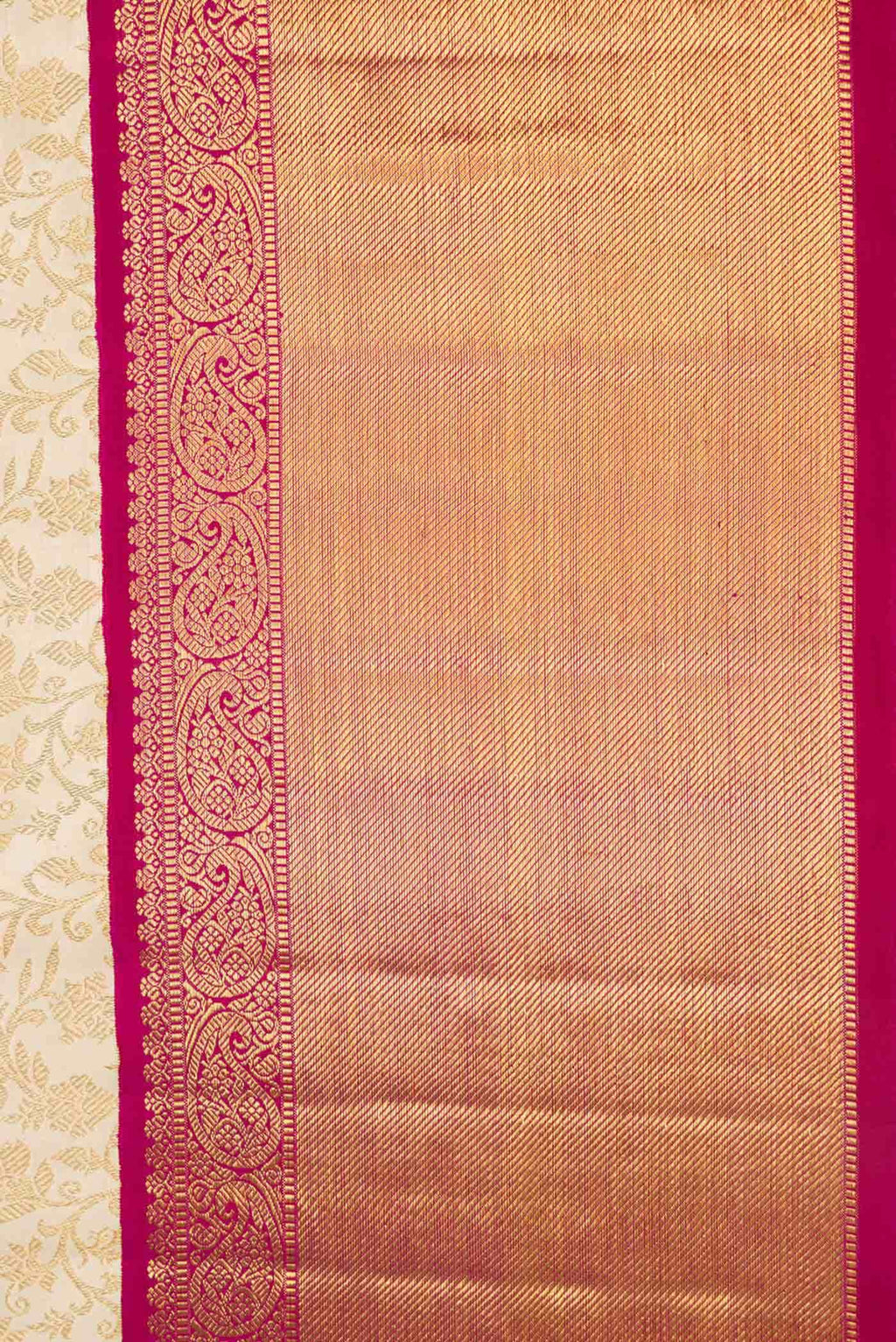 Pure Silk Pure Zari Off White Dual Tone Kanchipuram Saree