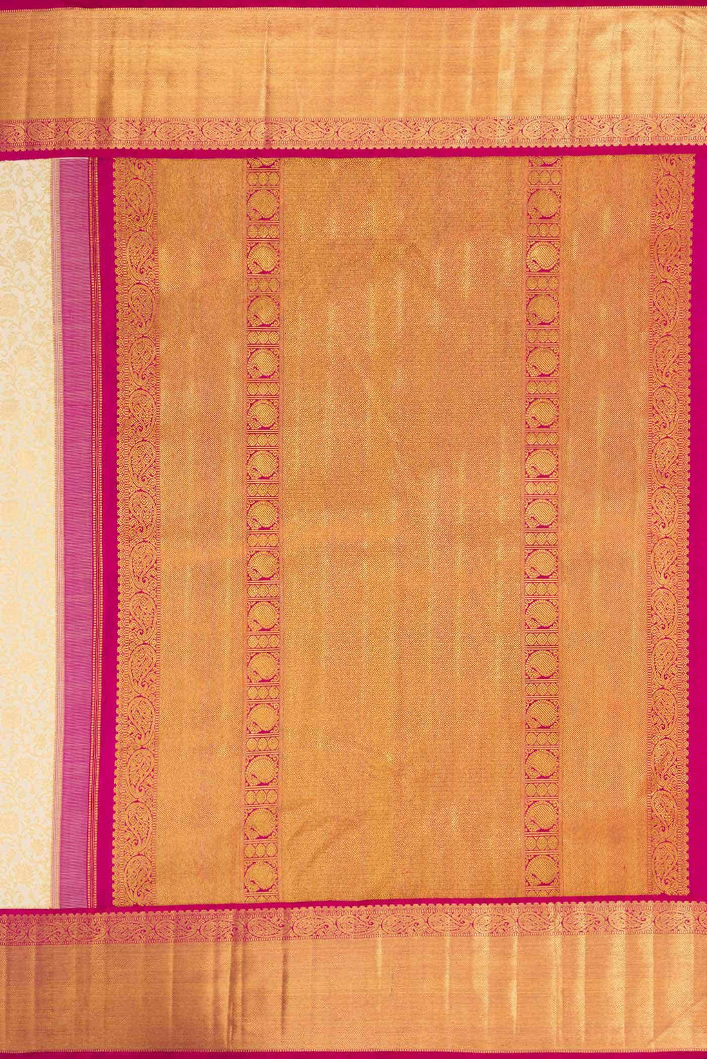 Pure Silk Pure Zari Off White Dual Tone Kanchipuram Saree