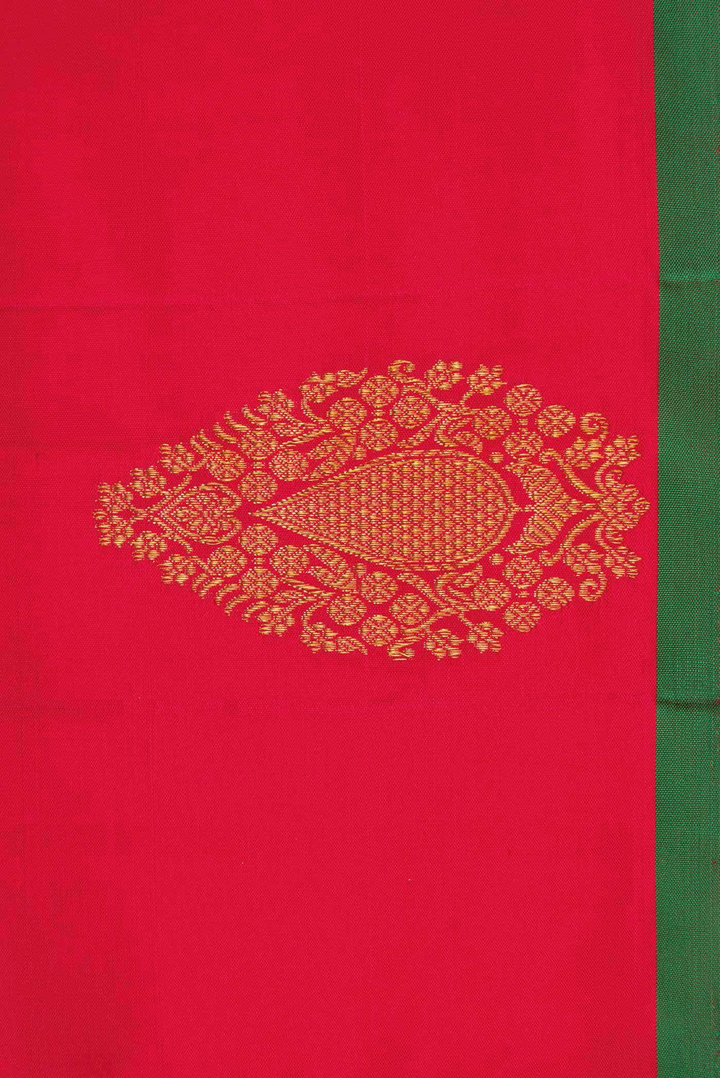Pure Silk Pure Zari Red Dual Tone Kanchipuram Saree