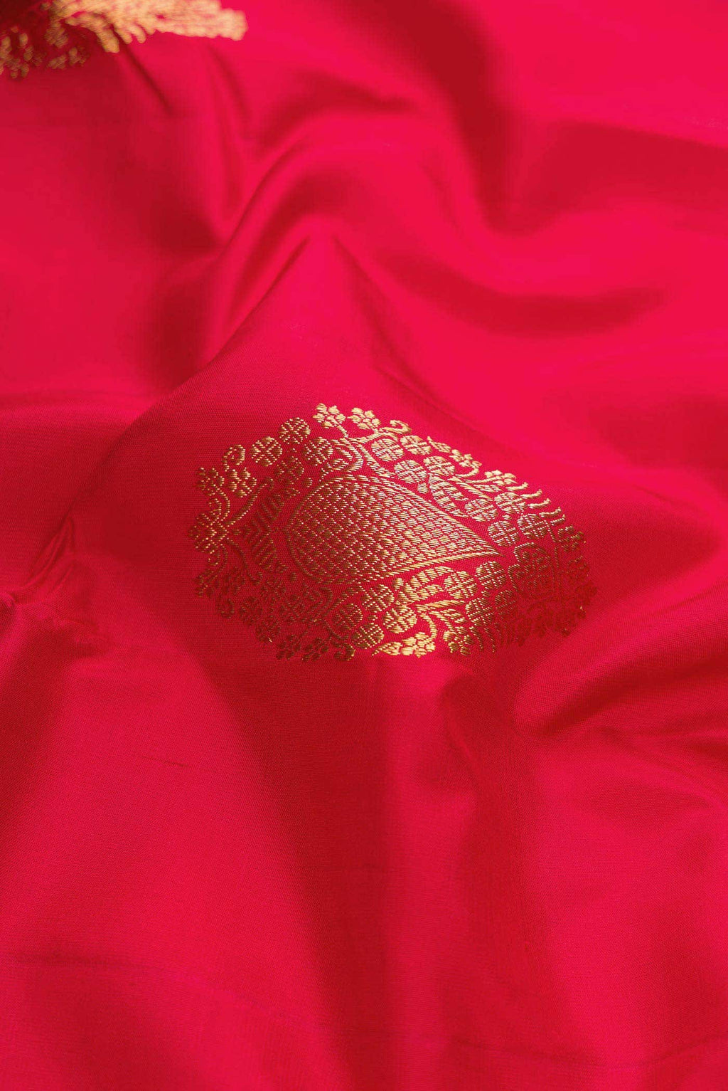 Pure Silk Pure Zari Red Dual Tone Kanchipuram Saree