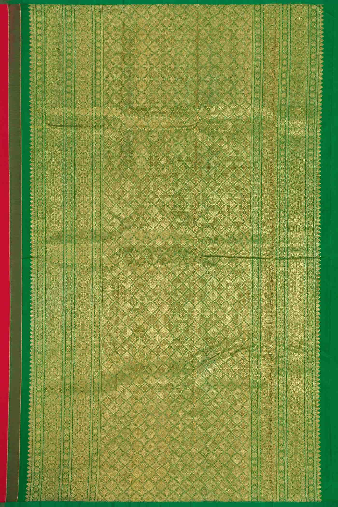 Pure Silk Pure Zari Red Dual Tone Kanchipuram Saree
