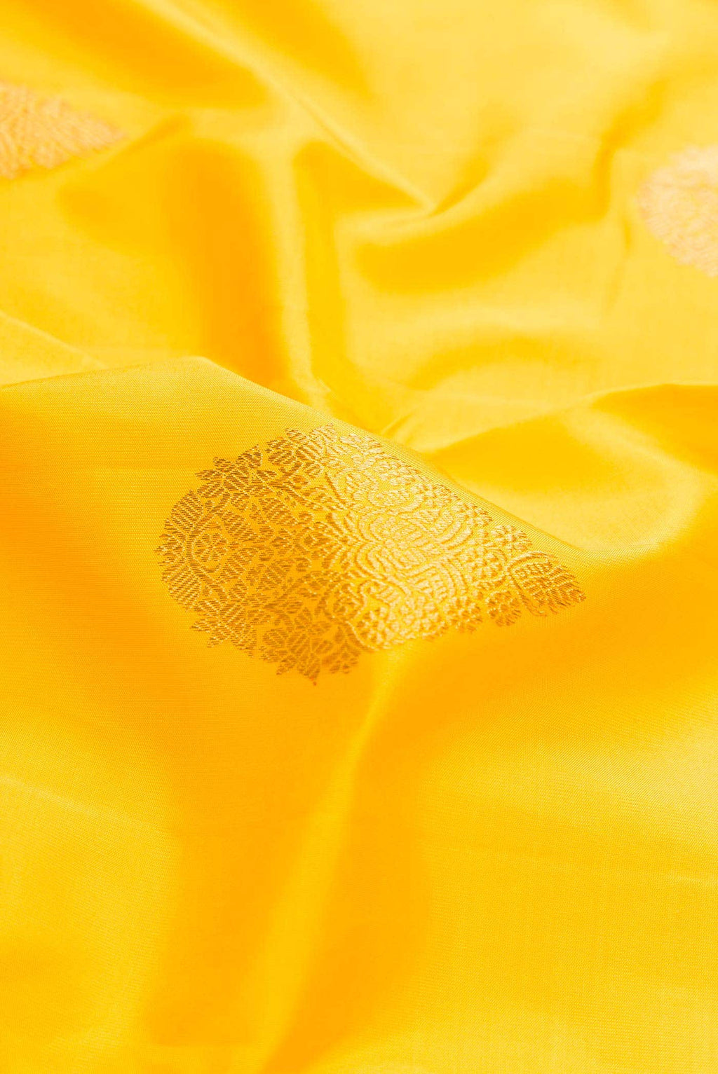 Pure Silk Pure Zari Yellow Dual Tone Kanchipuram Saree
