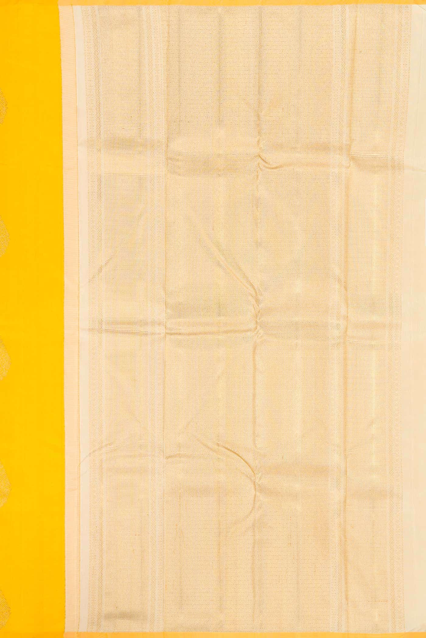 Pure Silk Pure Zari Yellow Dual Tone Kanchipuram Saree