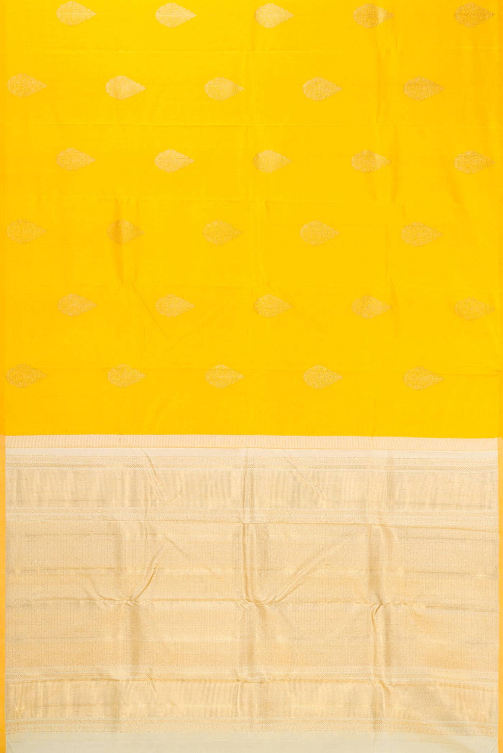 Pure Silk Pure Zari Yellow Dual Tone Kanchipuram Saree