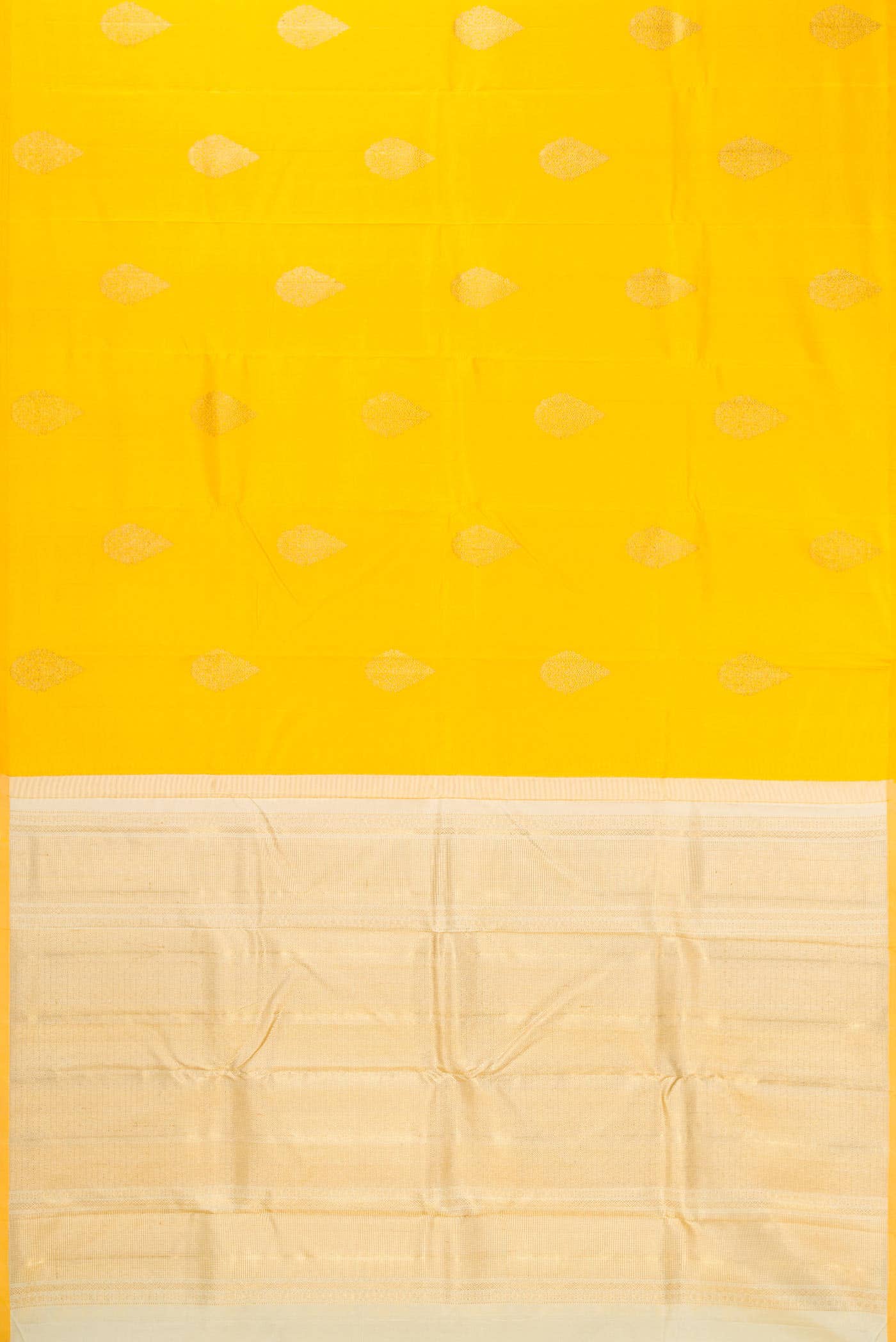Pure Silk Pure Zari Yellow Dual Tone Kanchipuram Saree