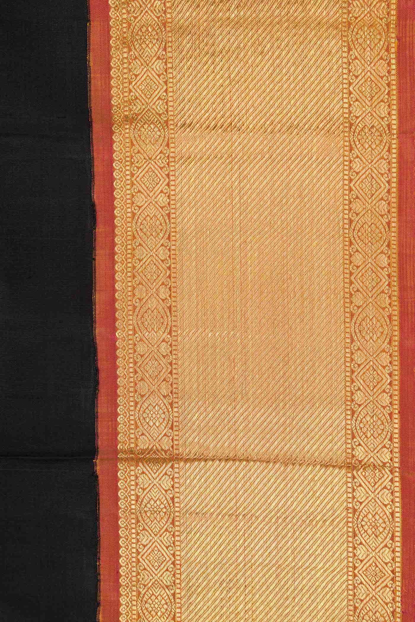 Pure Silk Pure Zari Black Kanchipuram Saree