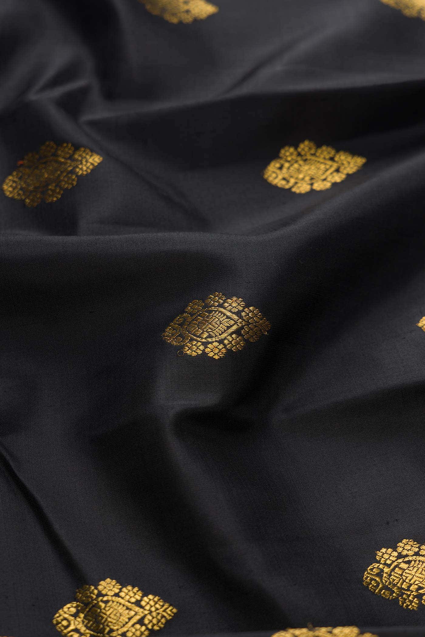 Pure Silk Pure Zari Black Kanchipuram Saree