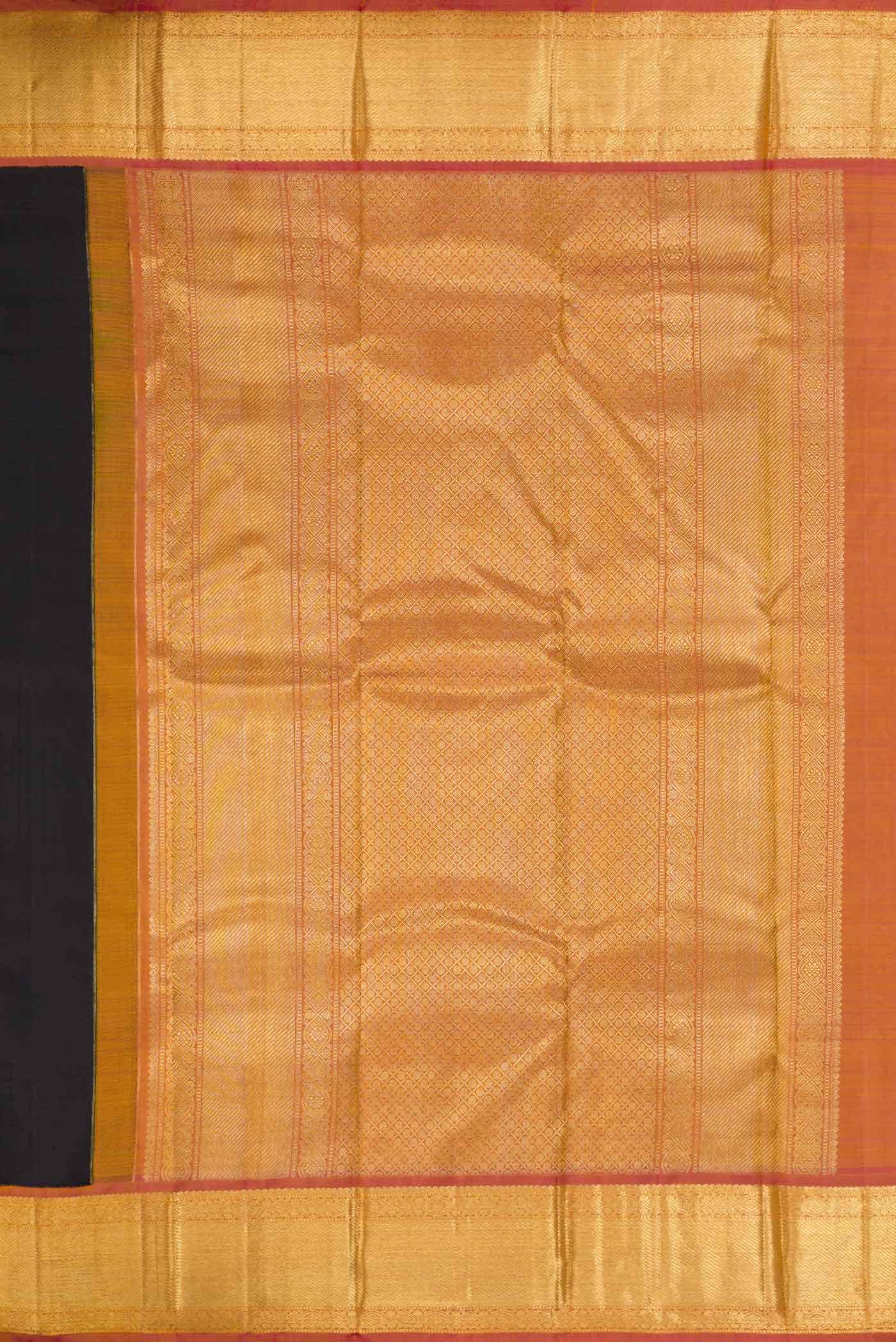 Pure Silk Pure Zari Black Kanchipuram Saree