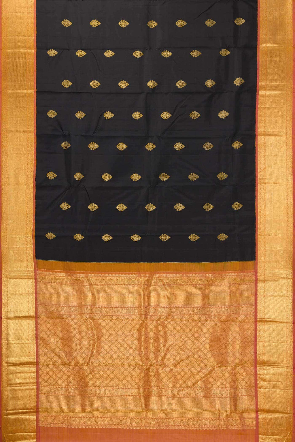 Pure Silk Pure Zari Black Kanchipuram Saree