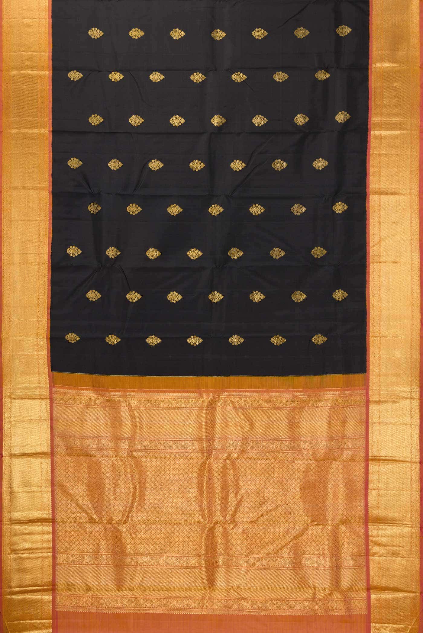 Pure Silk Pure Zari Black Kanchipuram Saree