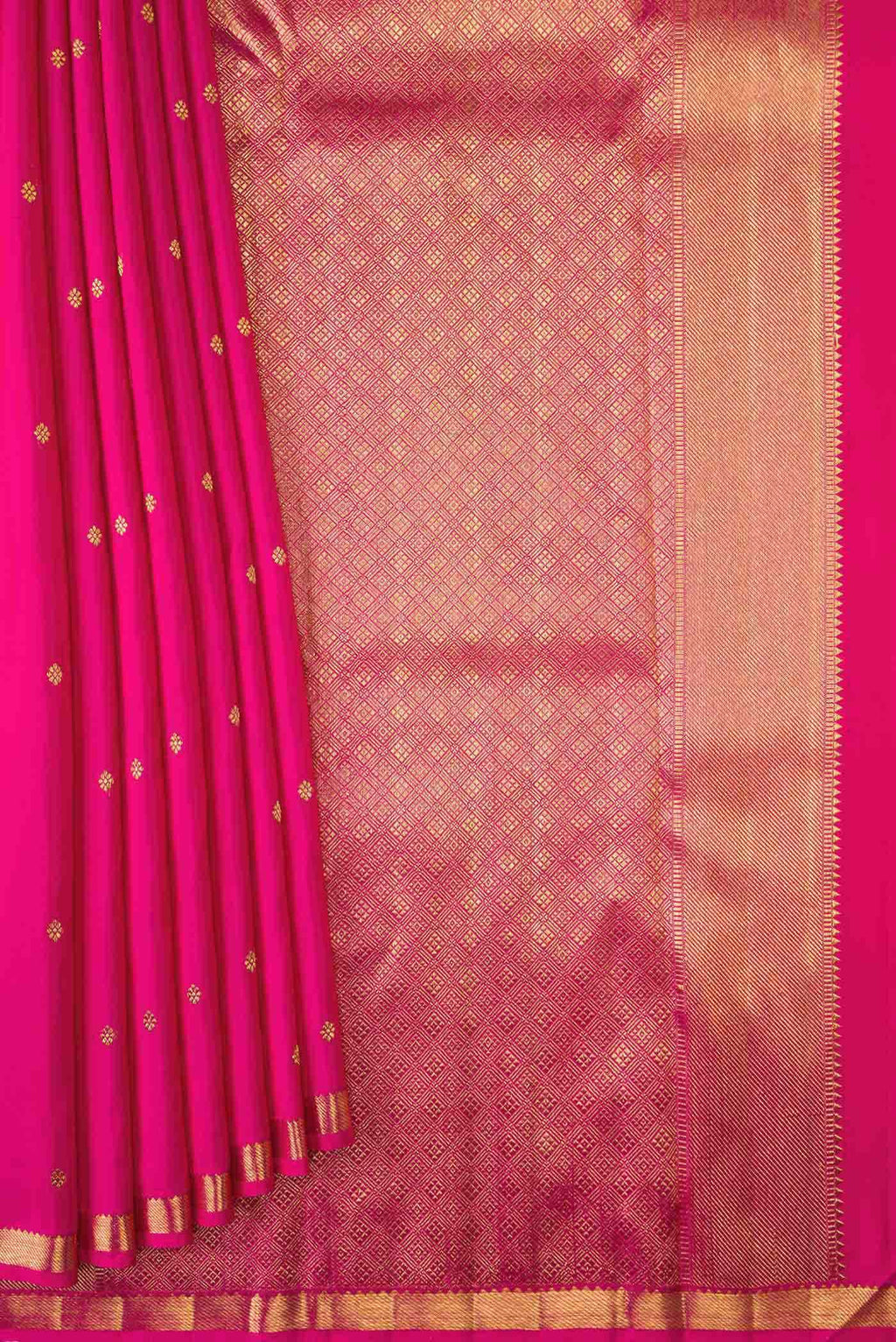 Pure Silk Pure Zari Pink Dual Tone Kanchipuram Saree